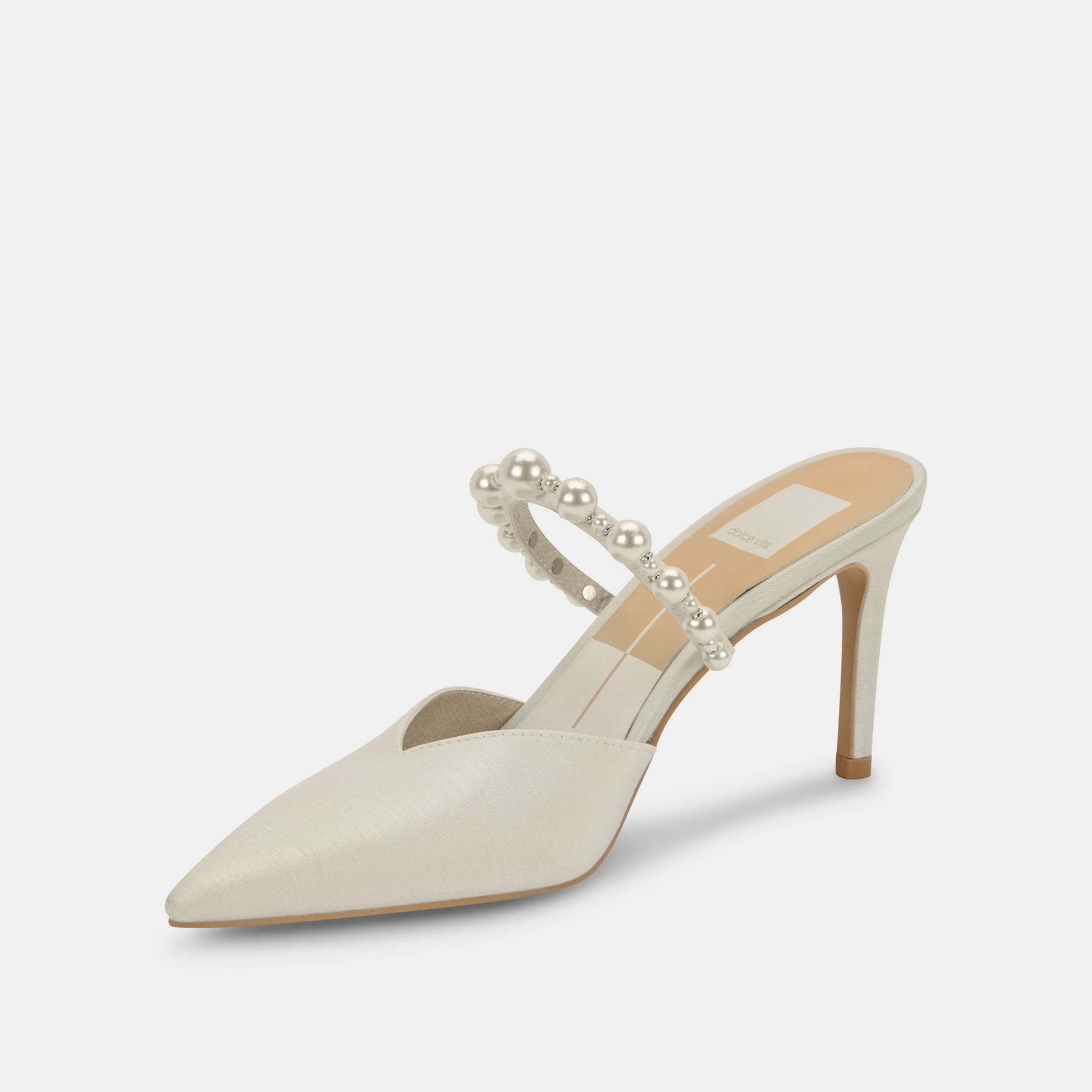 Dolce Vita KANIKA Pearl Heels Vanilla Silk | Vanilla Silk Pearl Tapered Heels
 – Dolce Vita