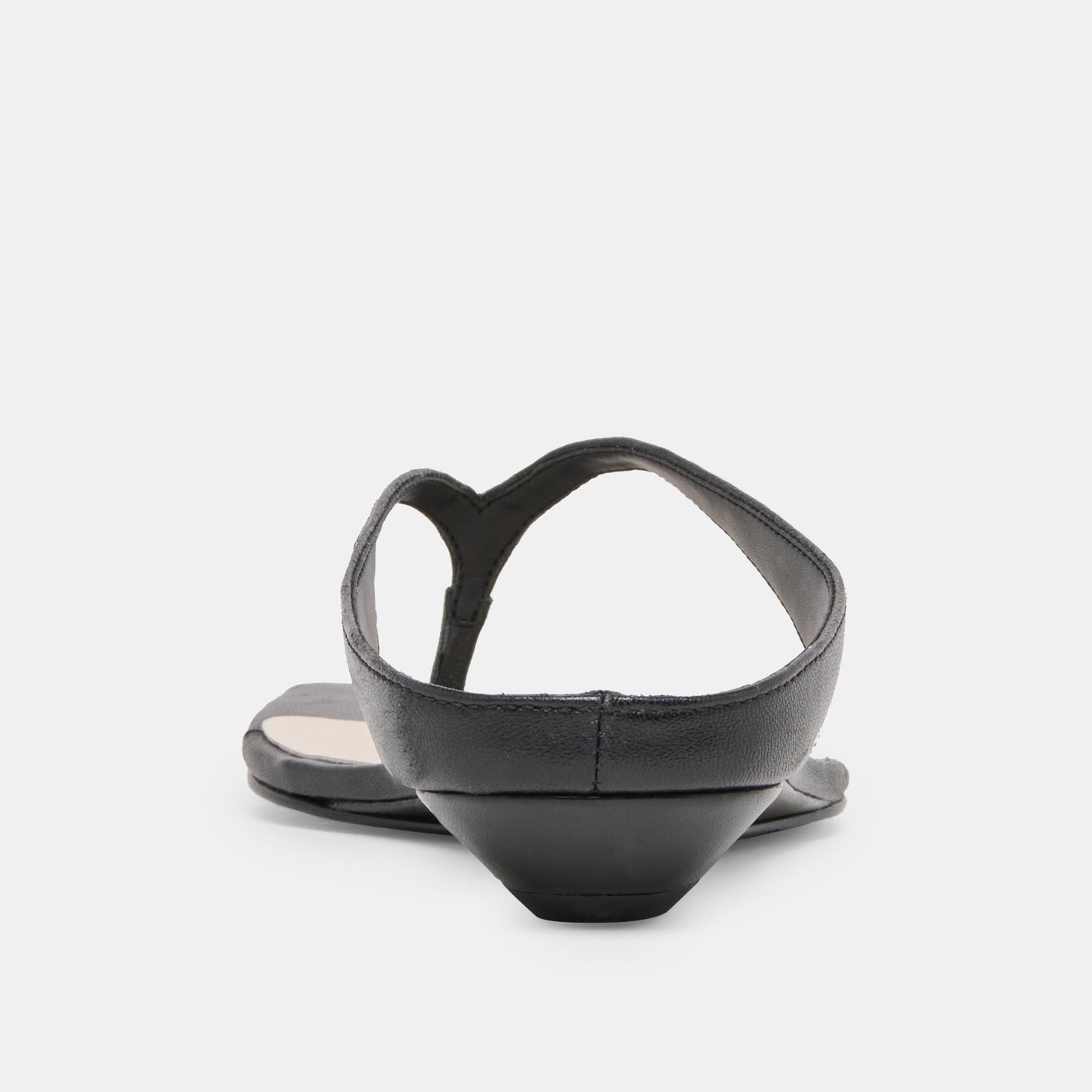 Dolce Vita GIZEL Black Leather Thong Square-Toe Sandals