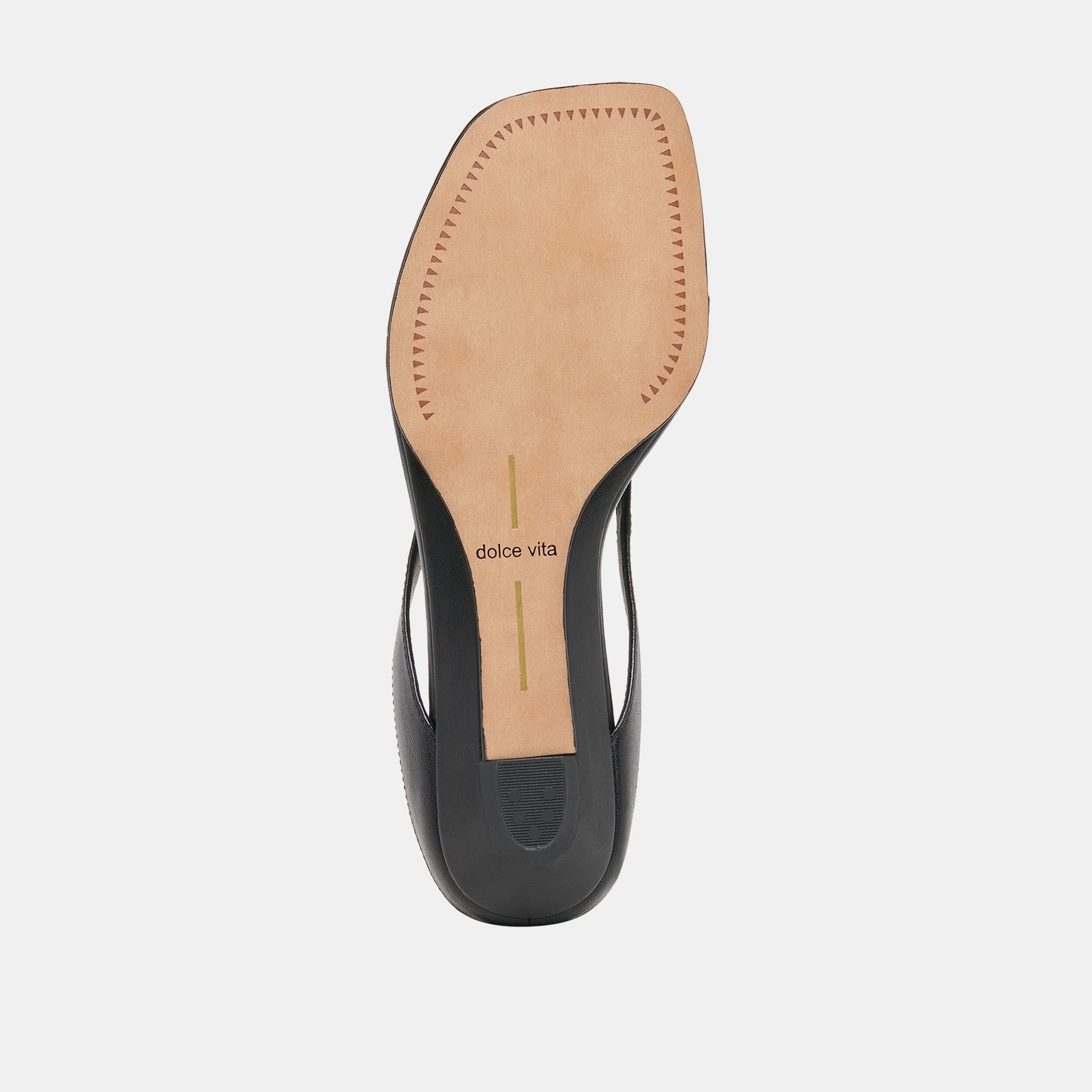 Dolce Vita GIZEL Black Leather Thong Square-Toe Sandals