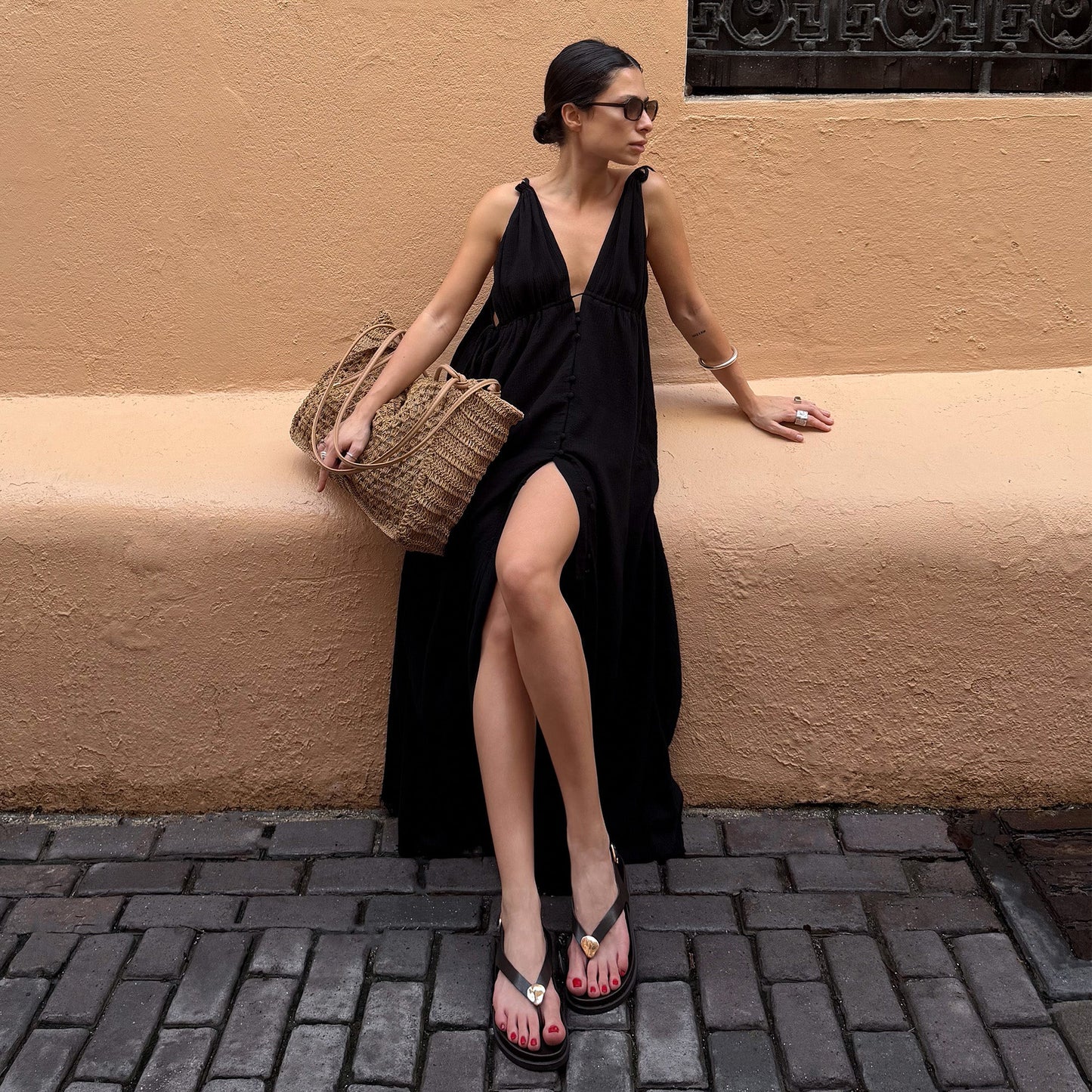 Dolce Vita Jony Black Leather Sandals