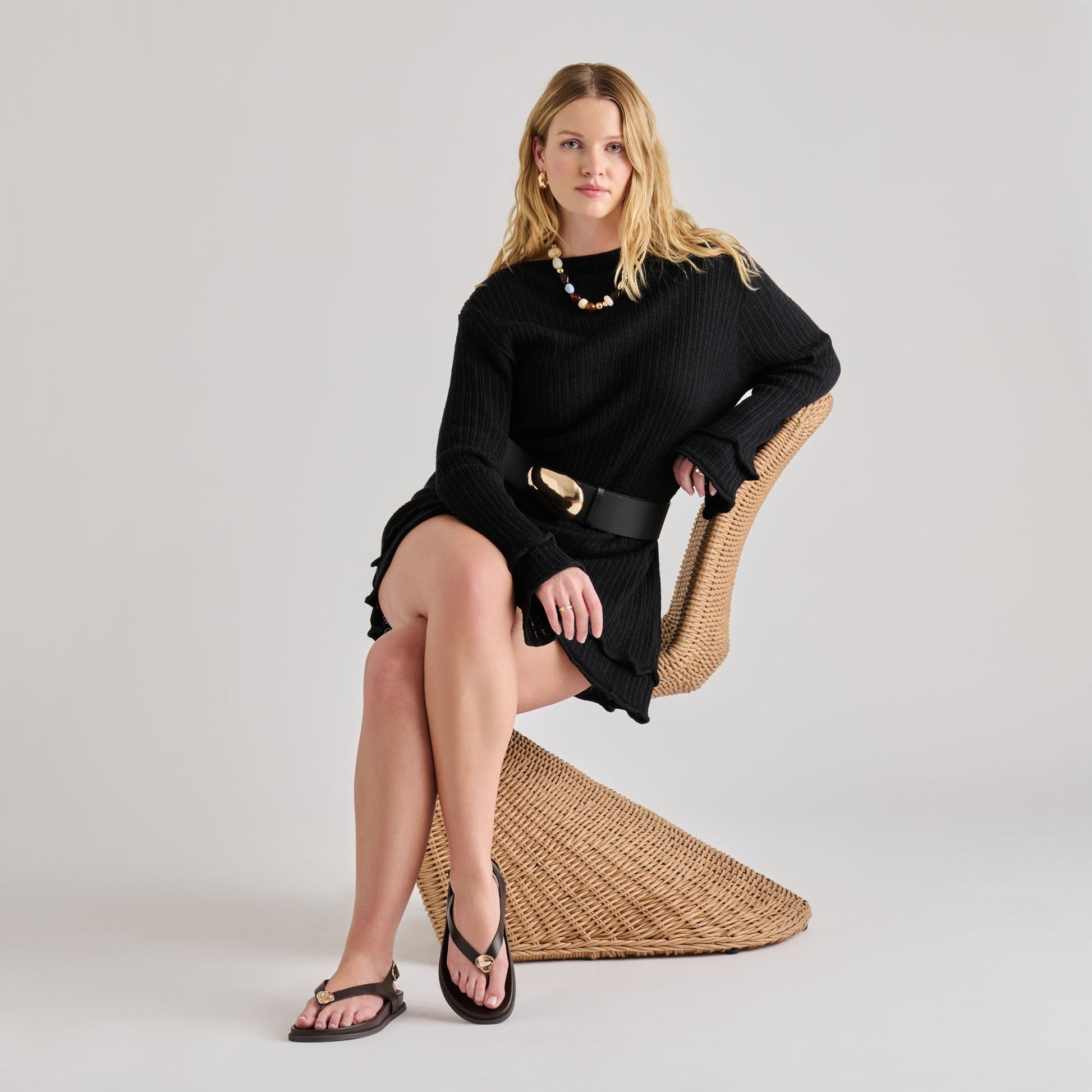 Dolce Vita Jony Black Leather Sandals