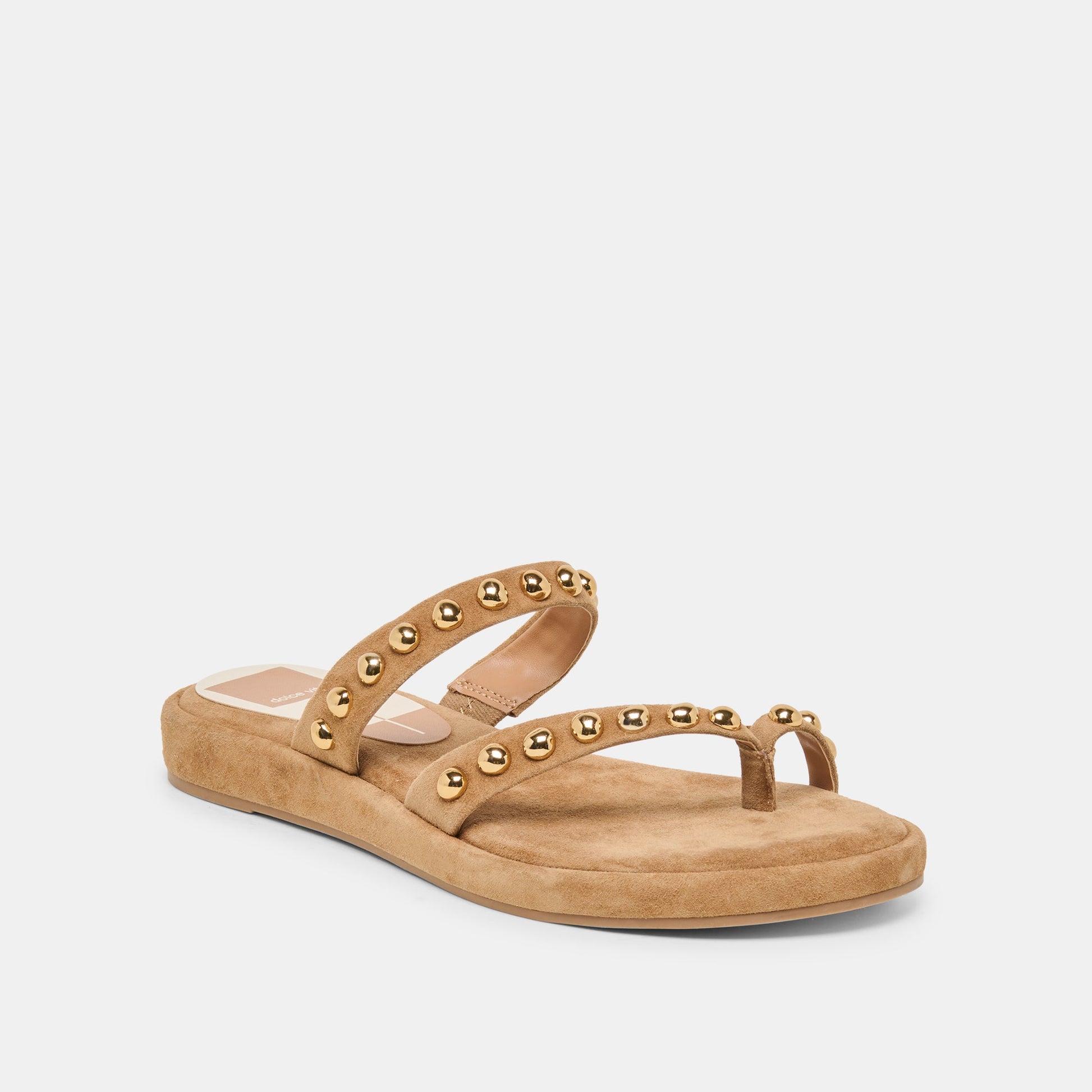 Dolce Vita Amary Stud Lt Brown Suede Sandals