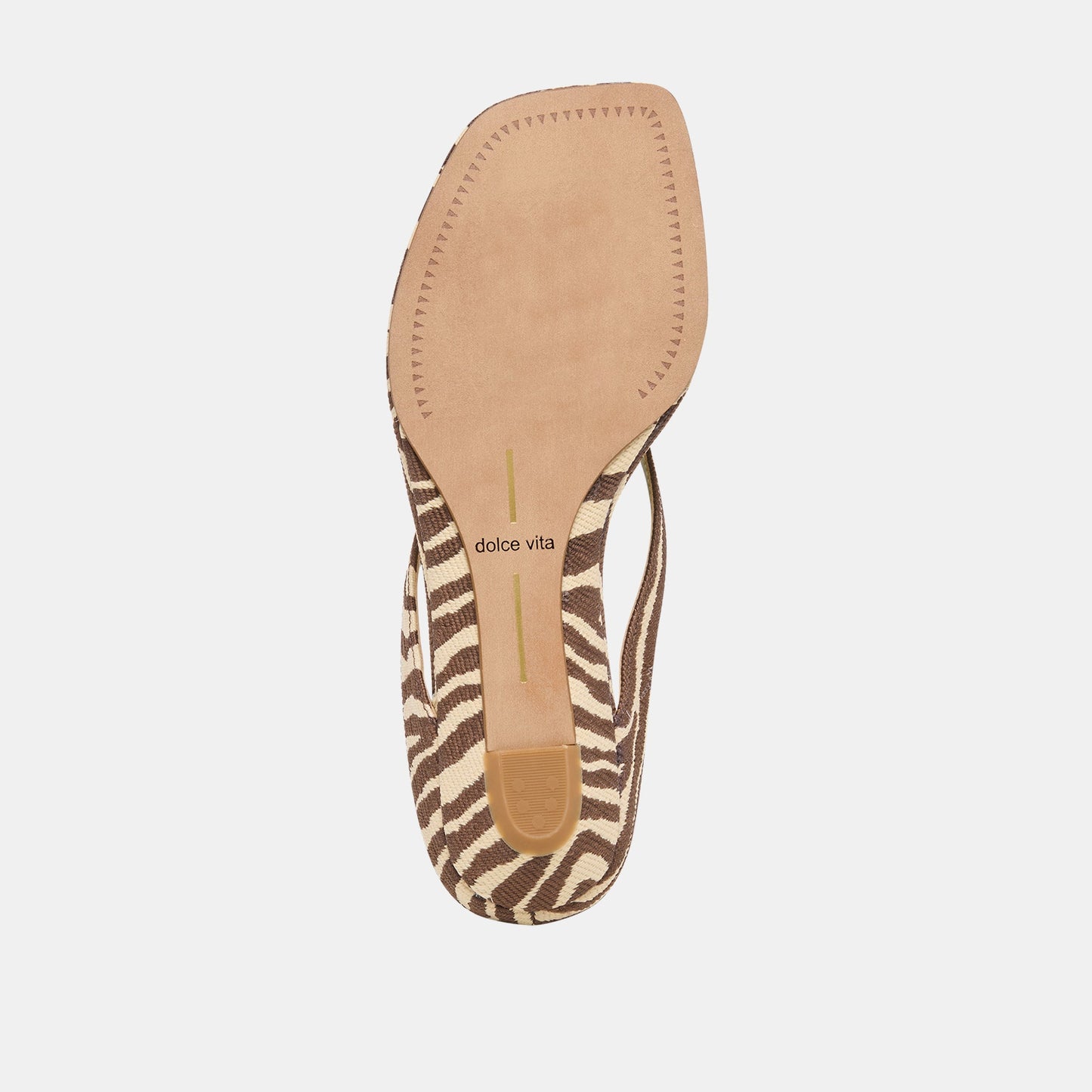 Dolce Vita GIZEL Beige Zebra Raffia Thong Square-Toe Sandals