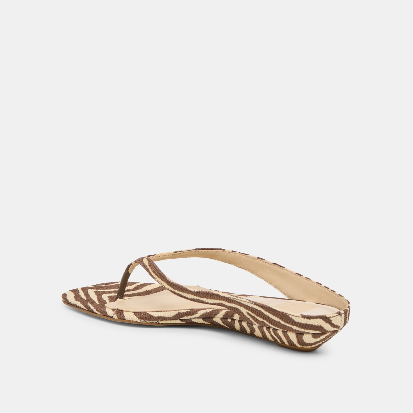 Dolce Vita GIZEL Beige Zebra Raffia Thong Square-Toe Sandals