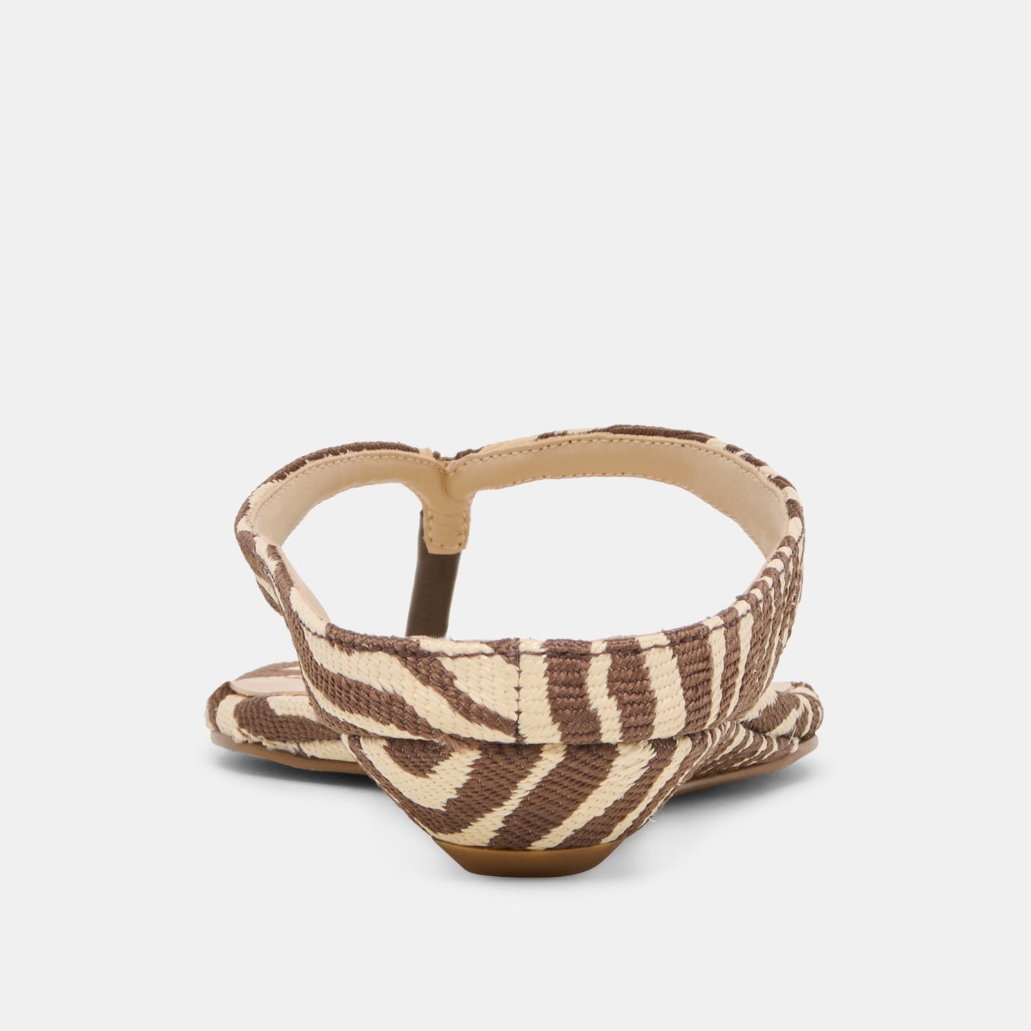 Dolce Vita GIZEL Beige Zebra Raffia Thong Square-Toe Sandals