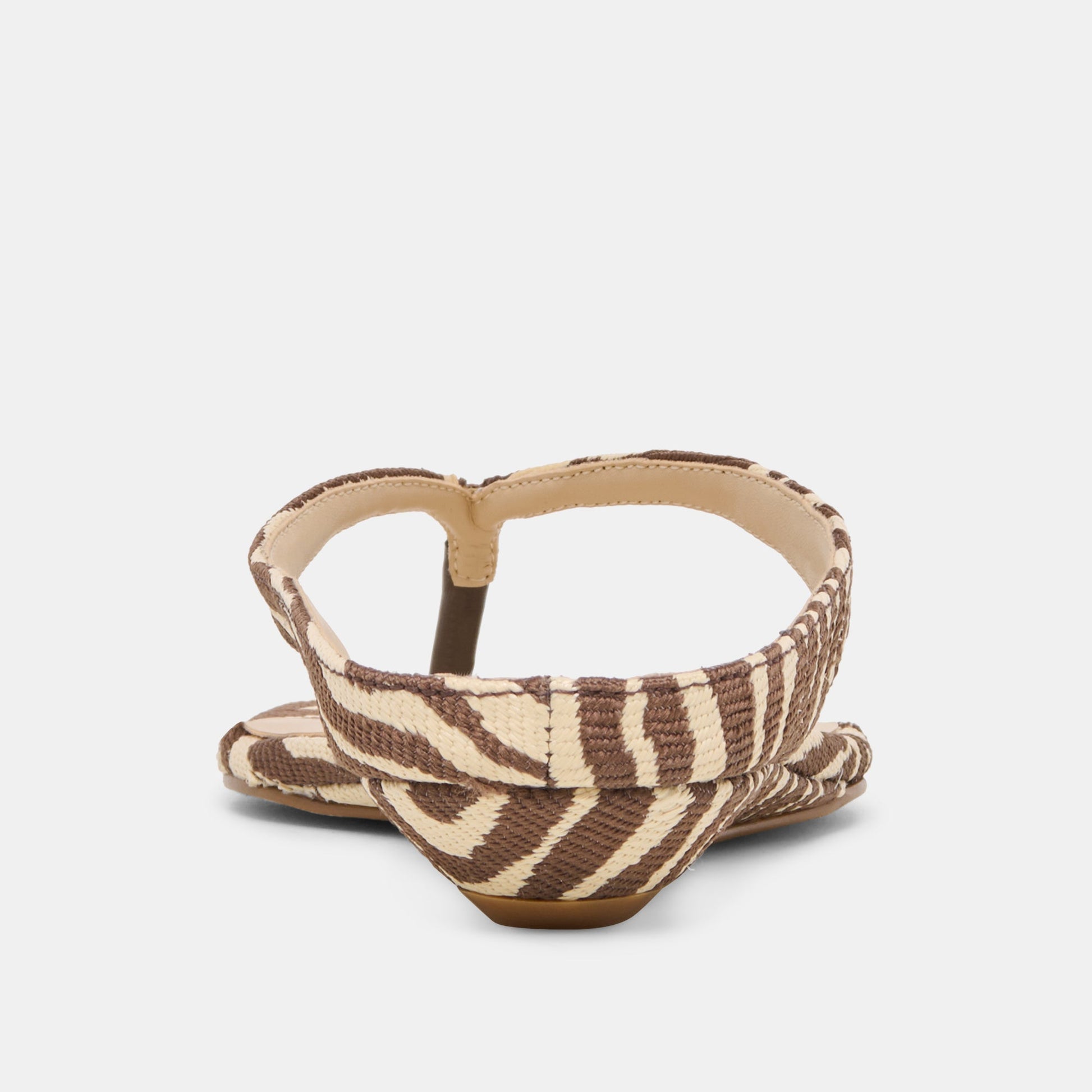 Dolce Vita GIZEL Beige Zebra Raffia Thong Square-Toe Sandals