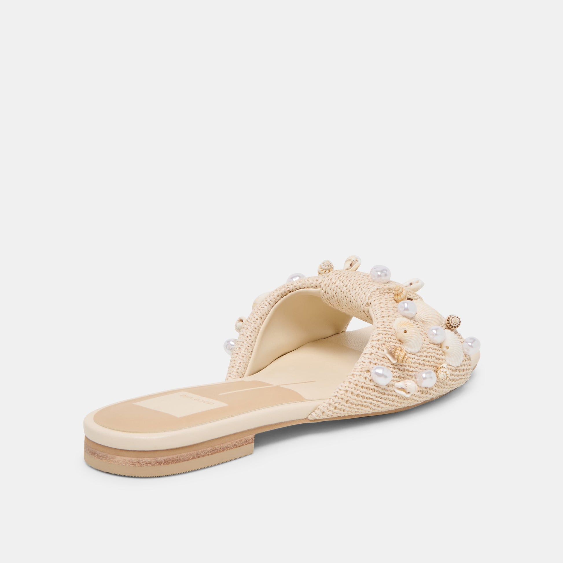 Dolce Vita Lizza Oatmeal Beaded Raffia Sandals