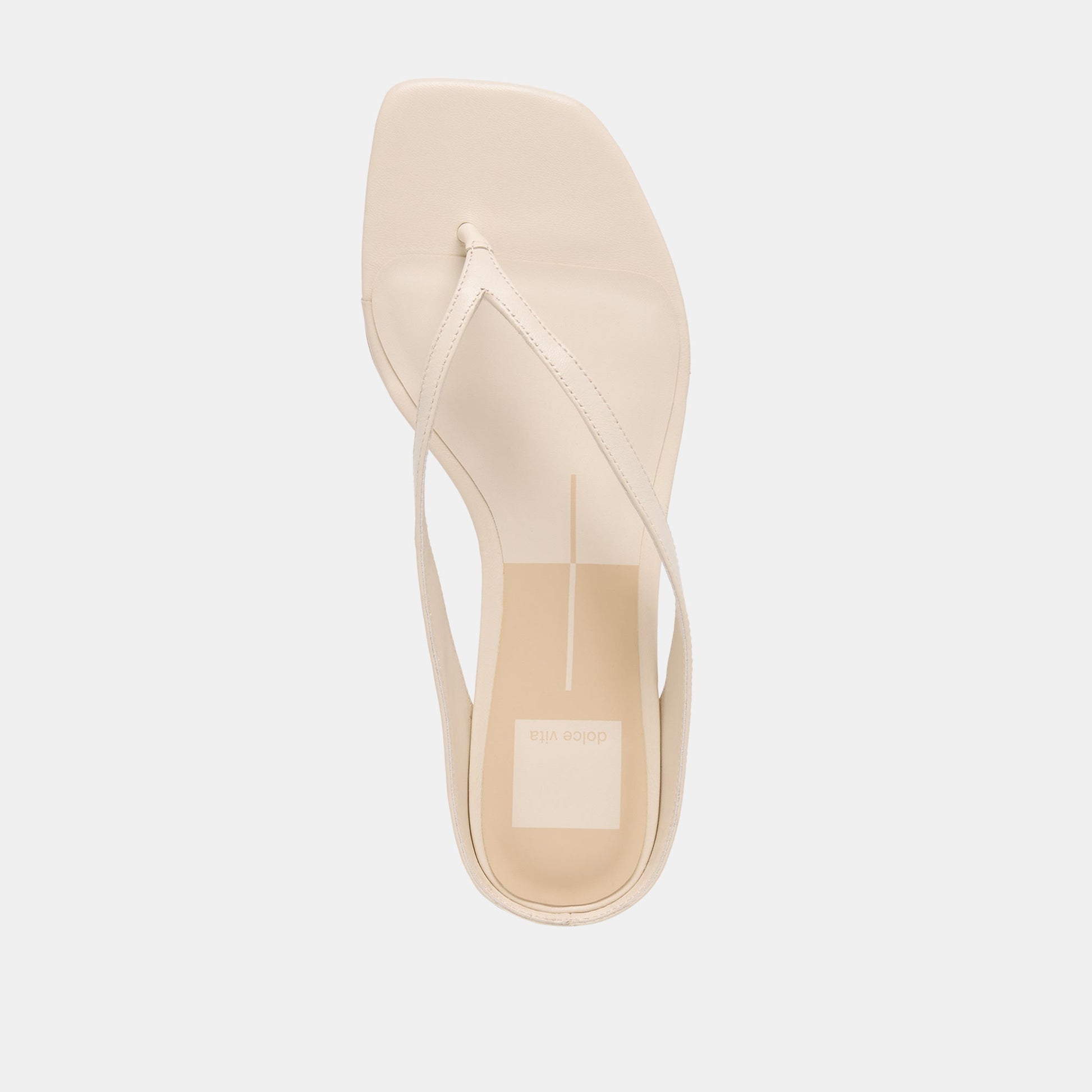 Dolce Vita GIZEL Bone Leather Thong Square-Toe Sandals