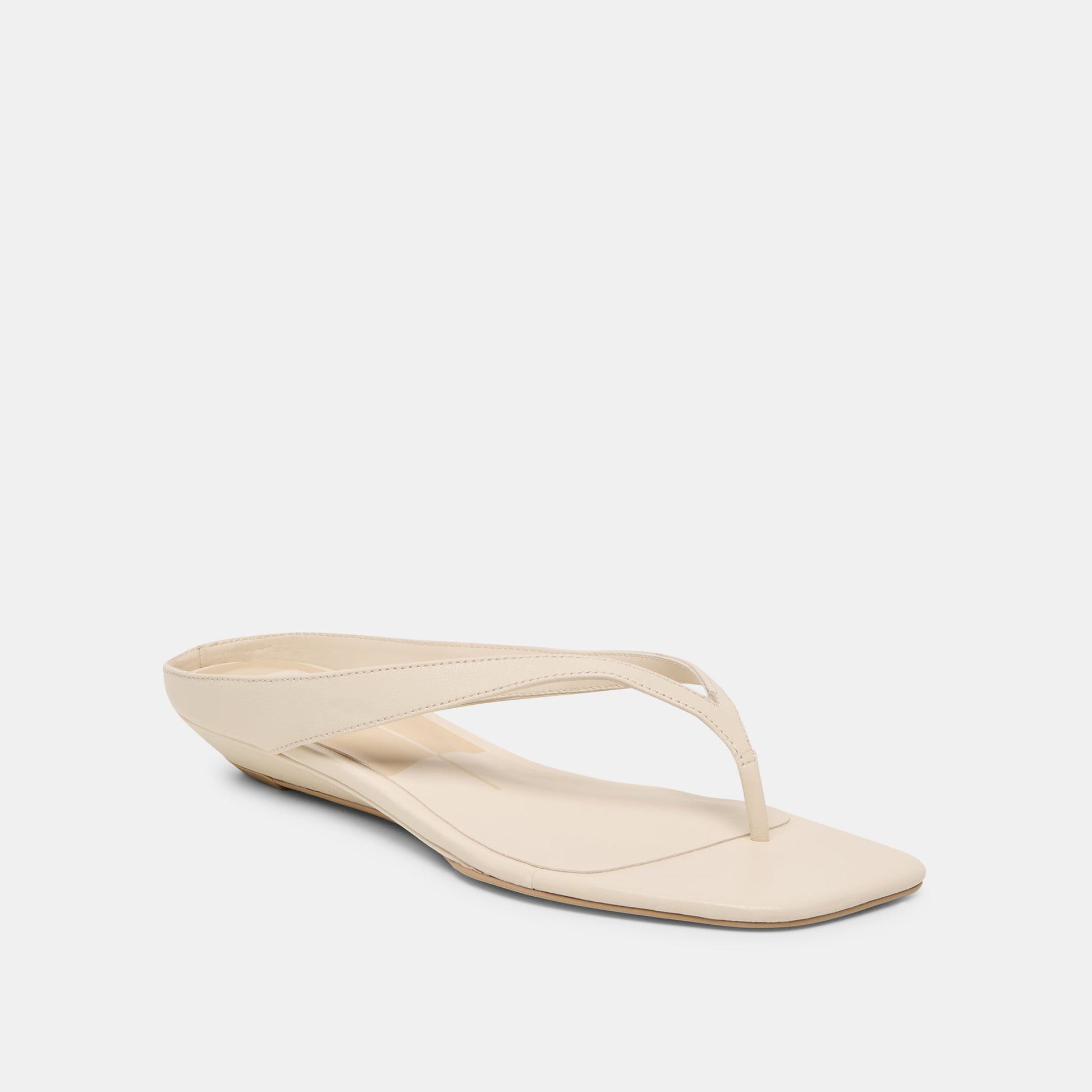 Dolce Vita GIZEL Bone Leather Thong Square-Toe Sandals
