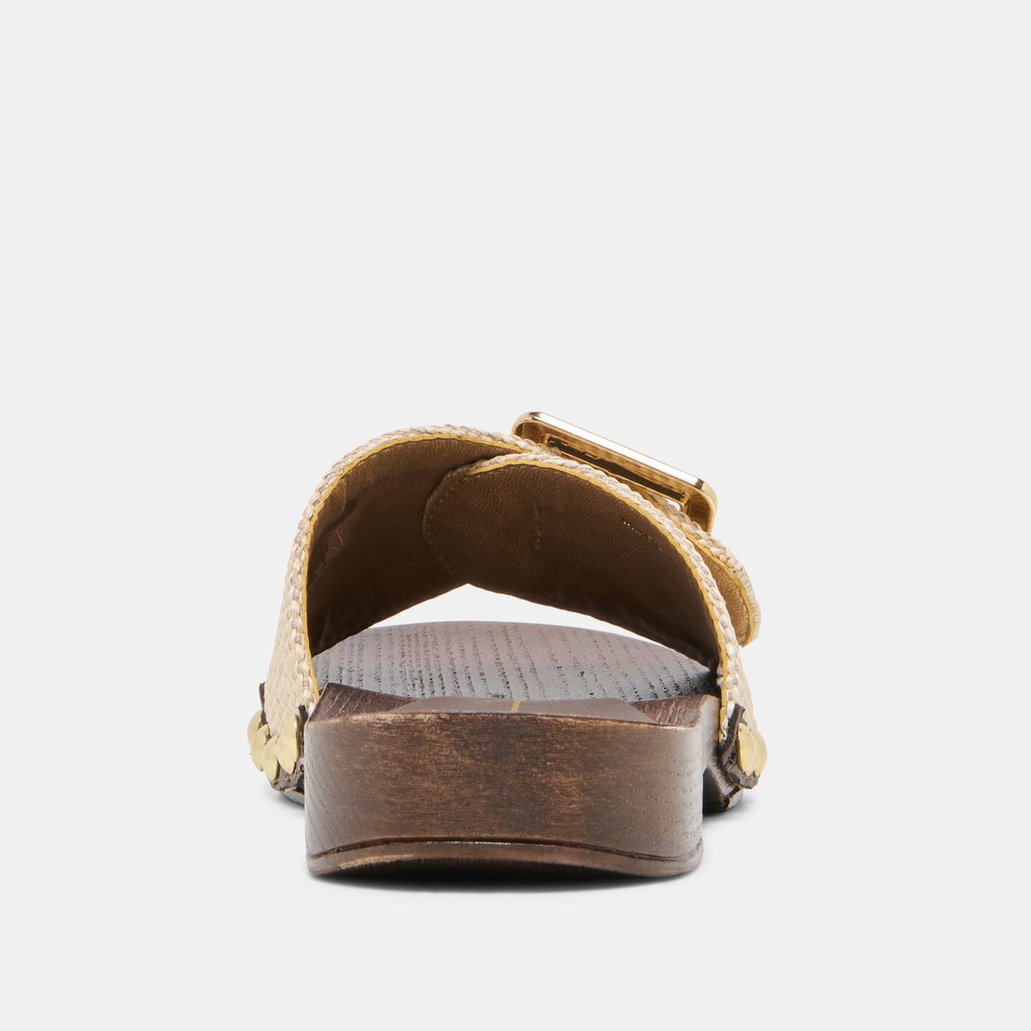 Dolce Vita SHERY Natural Raffia Open-Toe Buckle Wood Sole Sandals