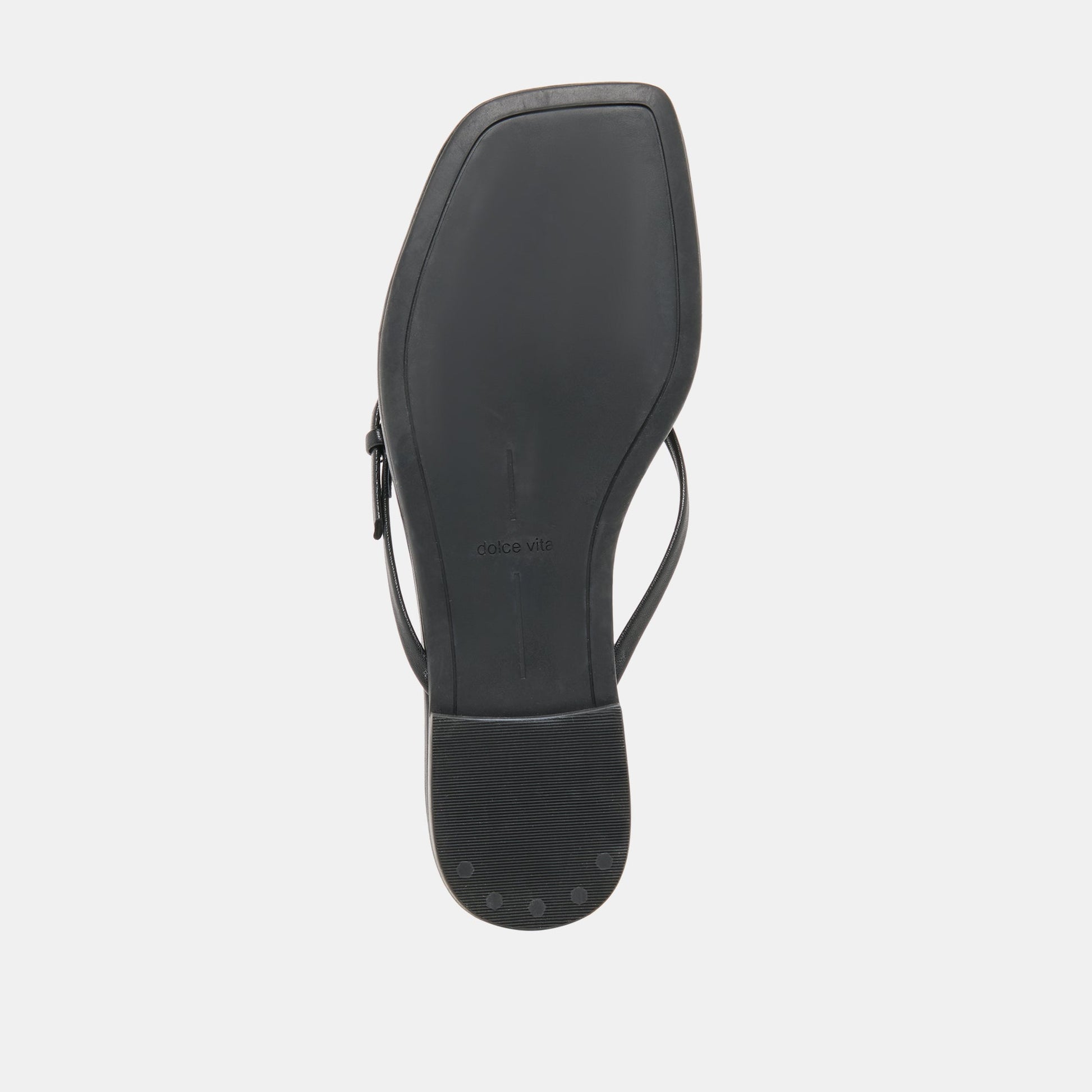 Dolce Vita MALTA Black Leather Buckle Flip-Flop Sandals
