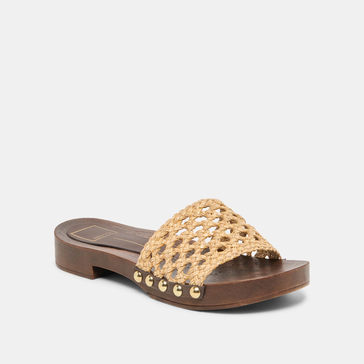 Dolce Vita SADIE Tan Raffia Wood Sole Open-Toe Sandals