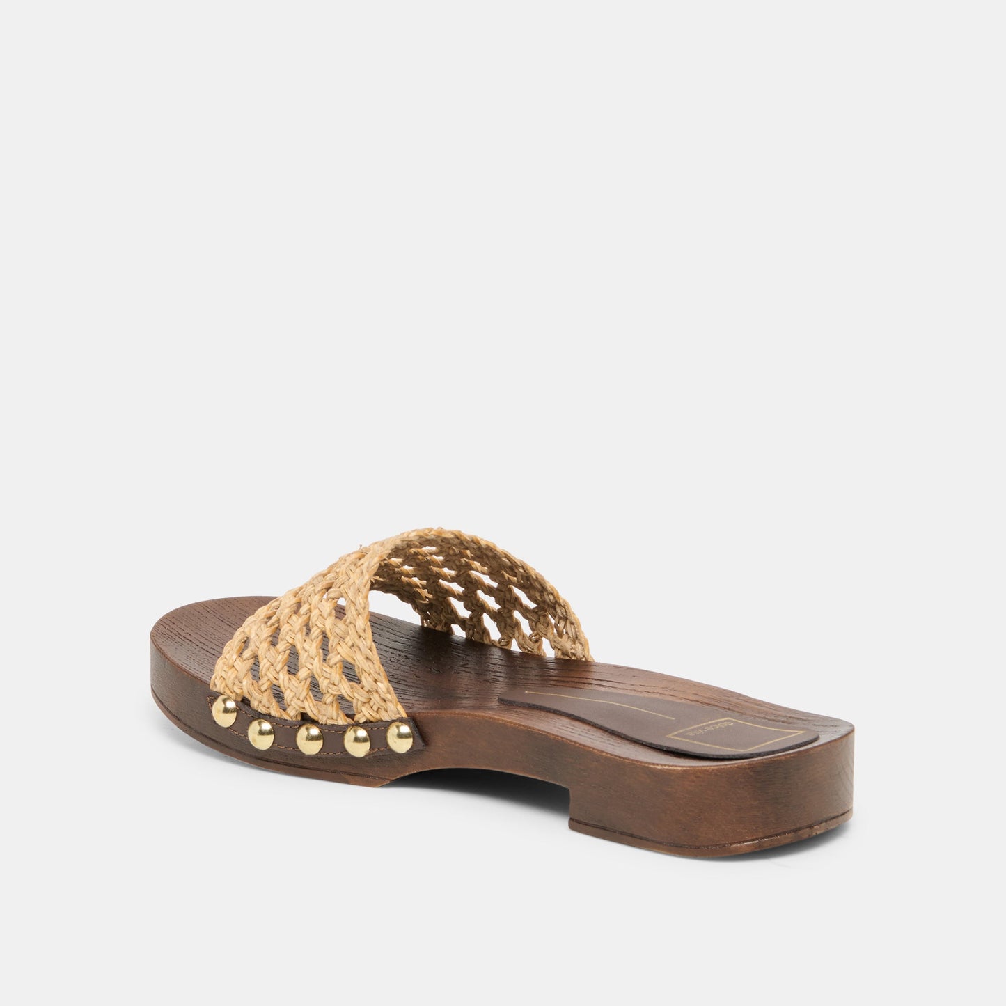 Dolce Vita SADIE Tan Raffia Wood Sole Open-Toe Sandals
