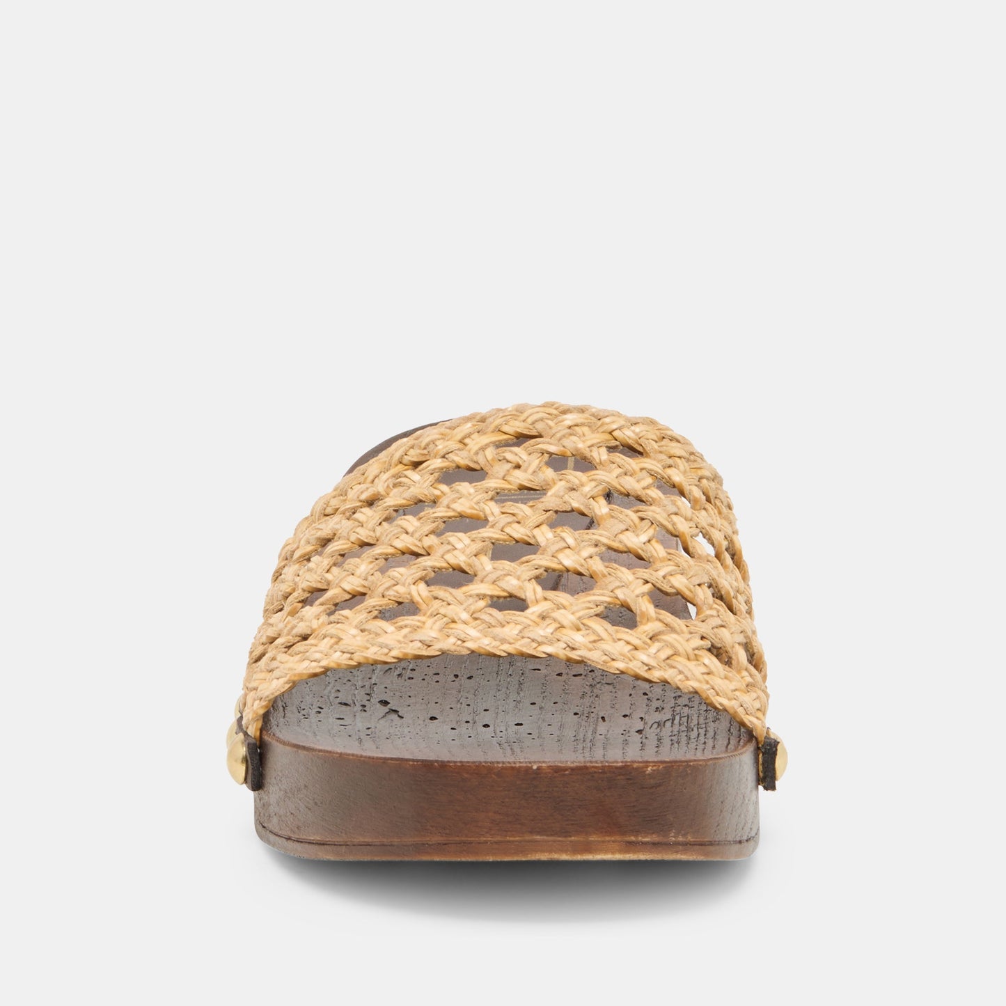 Dolce Vita SADIE Tan Raffia Wood Sole Open-Toe Sandals