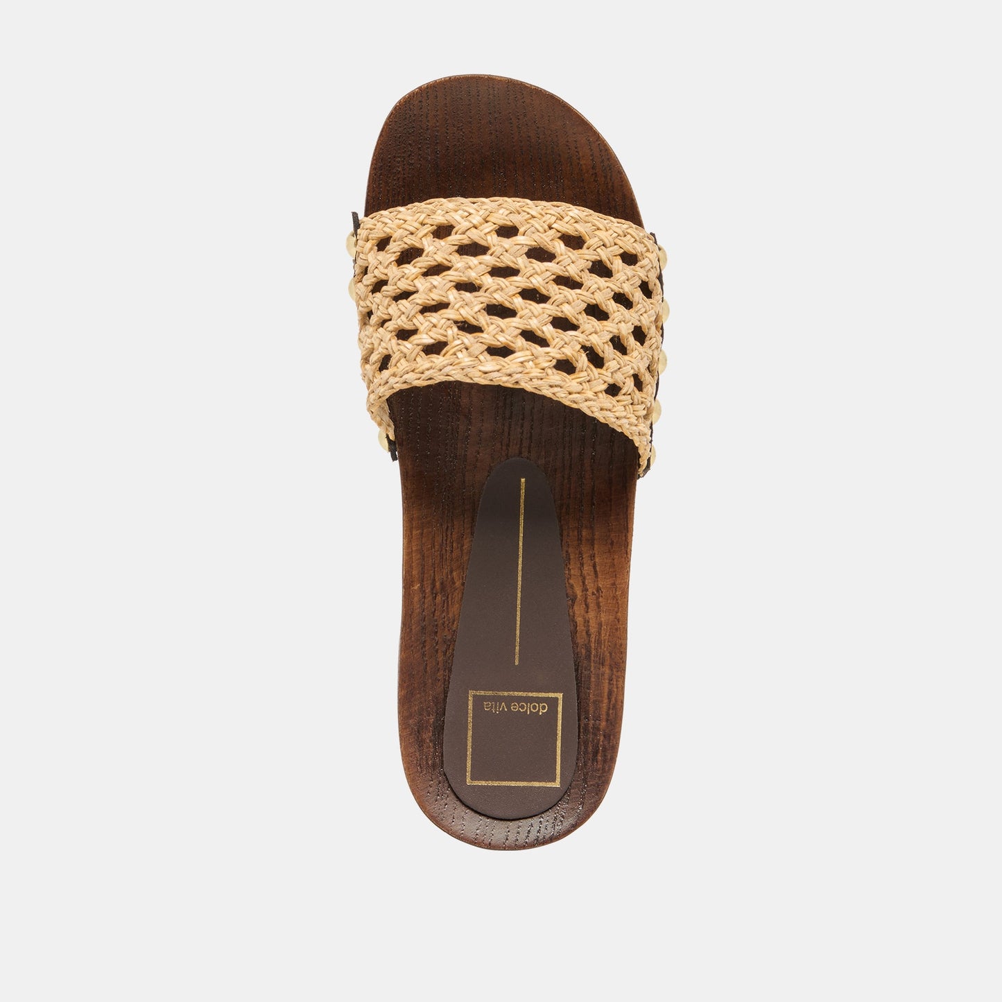 Dolce Vita SADIE Tan Raffia Wood Sole Open-Toe Sandals
