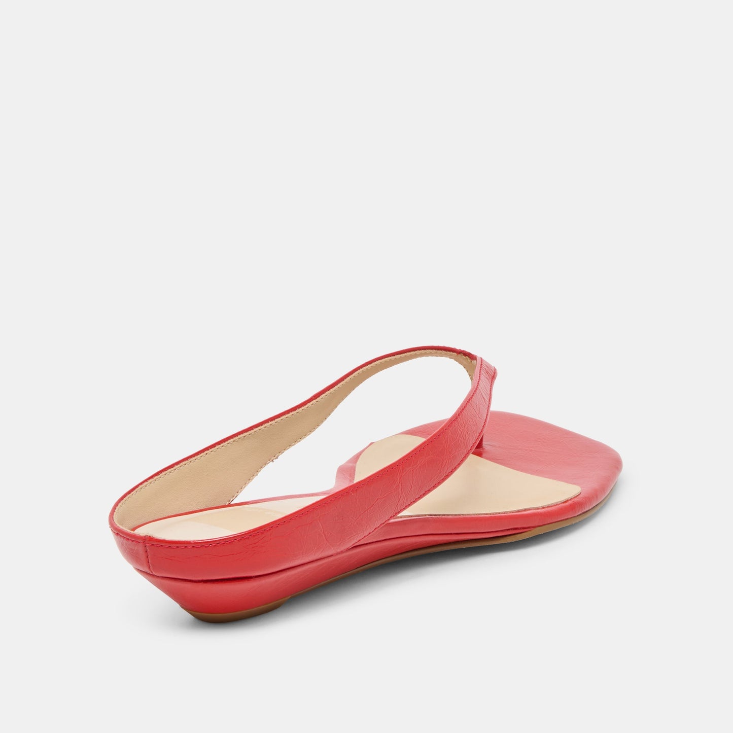 Dolce Vita GIZEL Red Crinkle Patent Thong Square-Toe Sandals