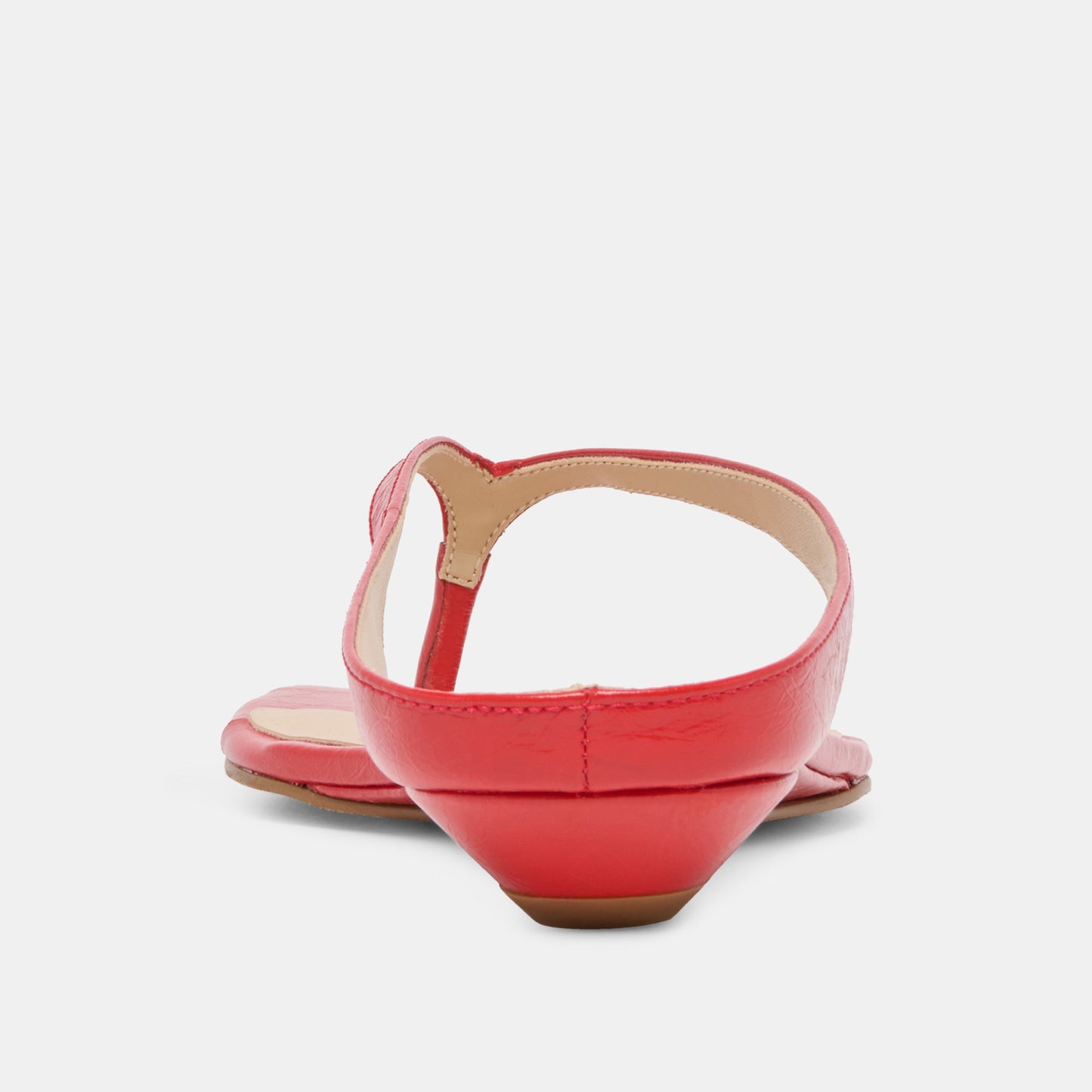 Dolce Vita GIZEL Red Crinkle Patent Thong Square-Toe Sandals