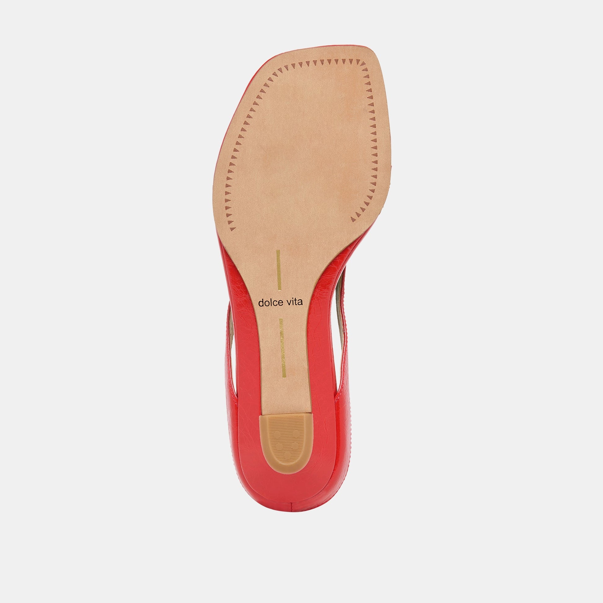 Dolce Vita GIZEL Red Crinkle Patent Thong Square-Toe Sandals