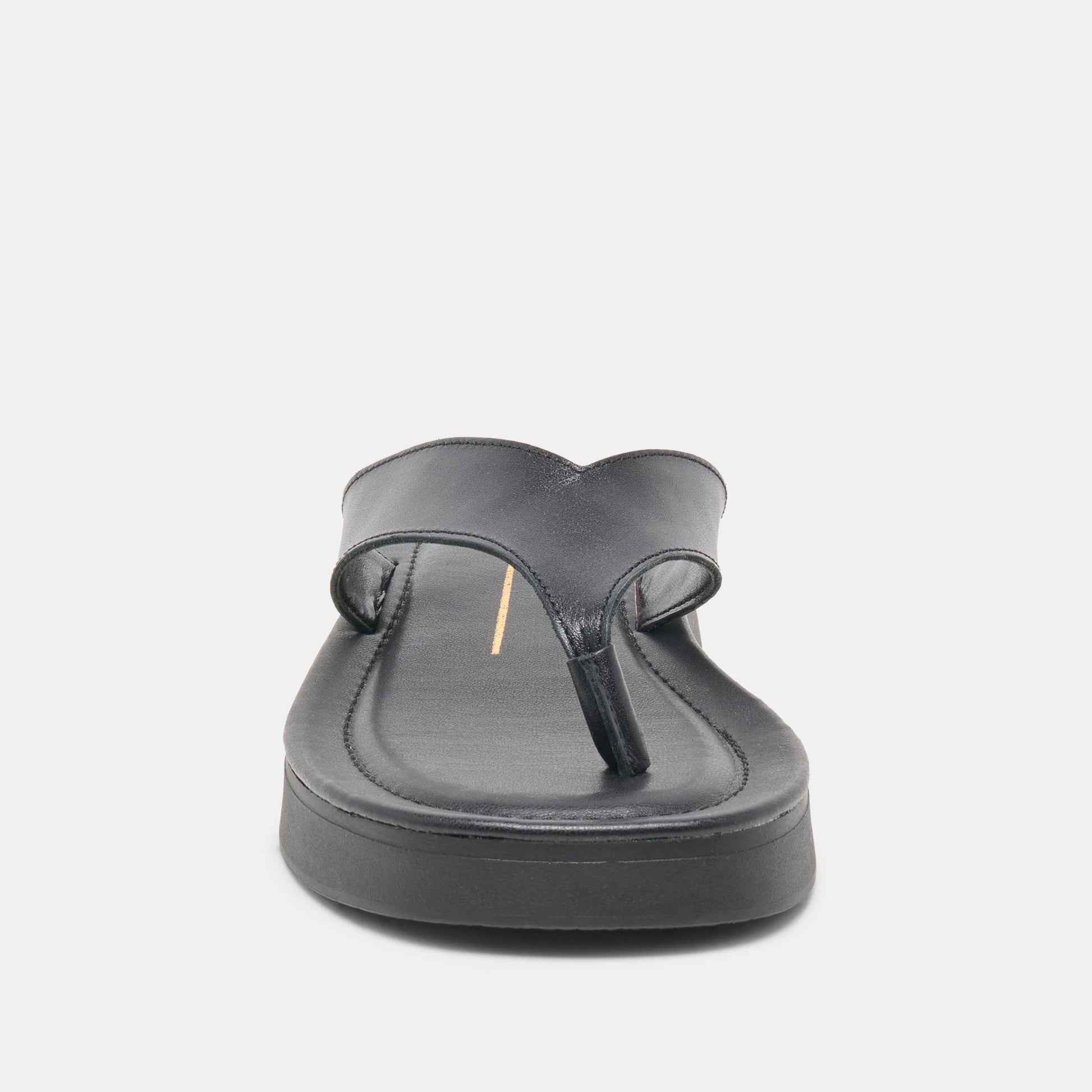 Dolce Vita BLAYZE Black Leather Platform Flip-Flop Sandals
