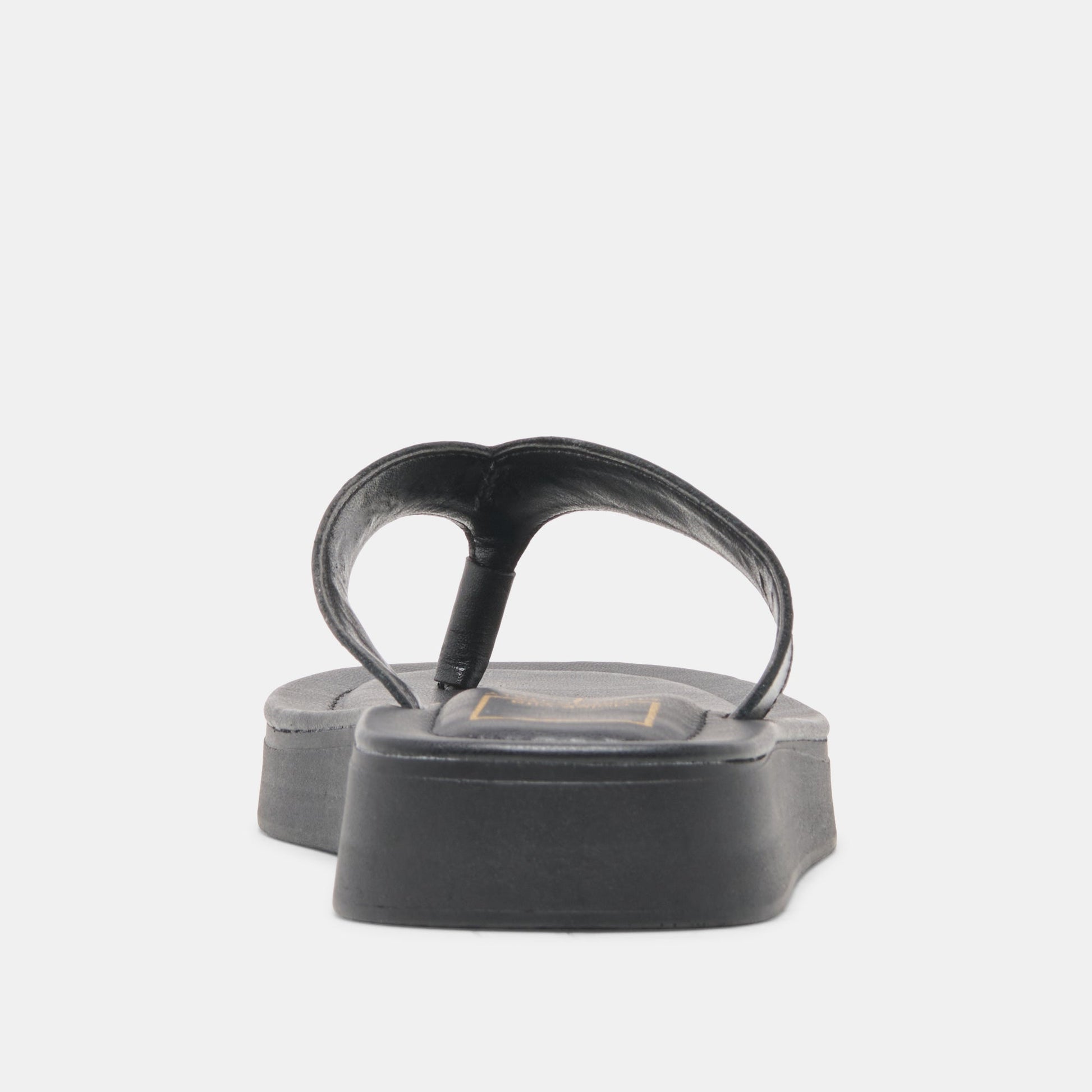 Dolce Vita BLAYZE Black Leather Platform Flip-Flop Sandals