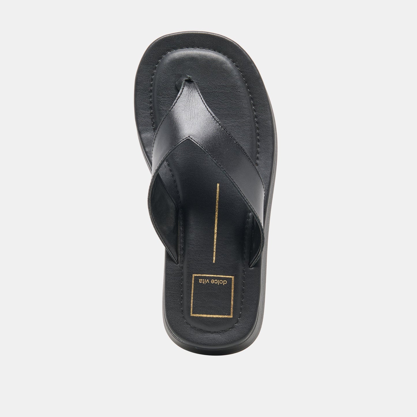 Dolce Vita BLAYZE Black Leather Platform Flip-Flop Sandals