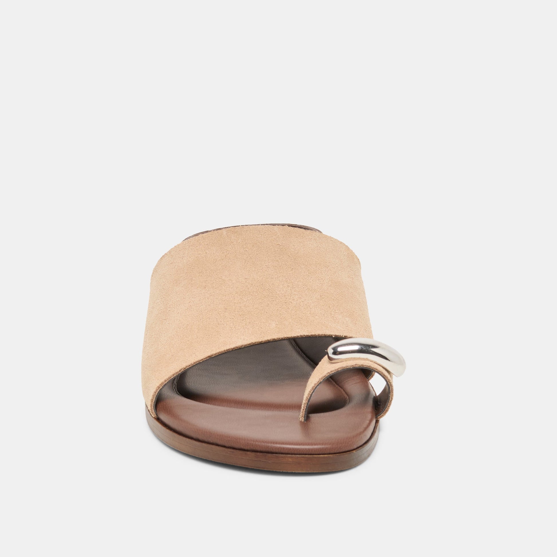 Dolce Vita MOXY Sand Suede Metal Detail Open-Toe Sandals