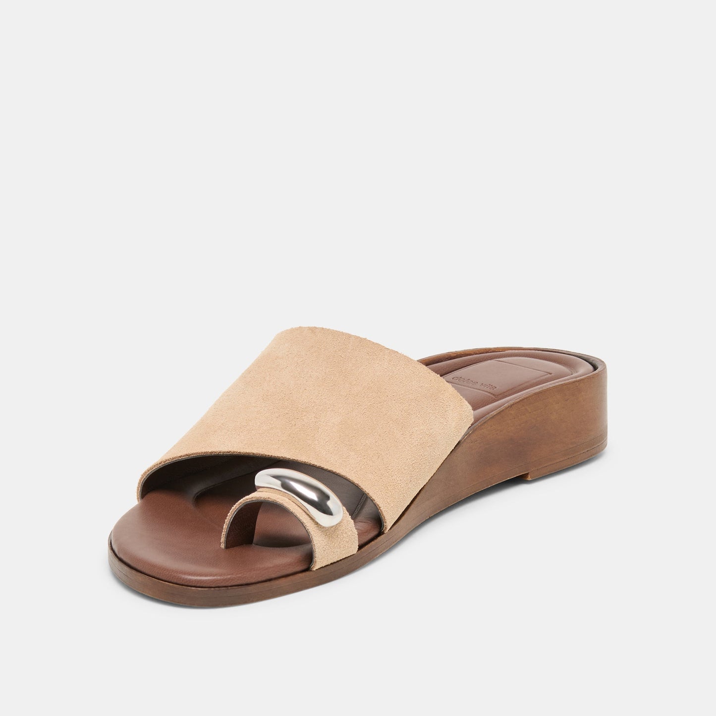 Dolce Vita MOXY Sand Suede Metal Detail Open-Toe Sandals