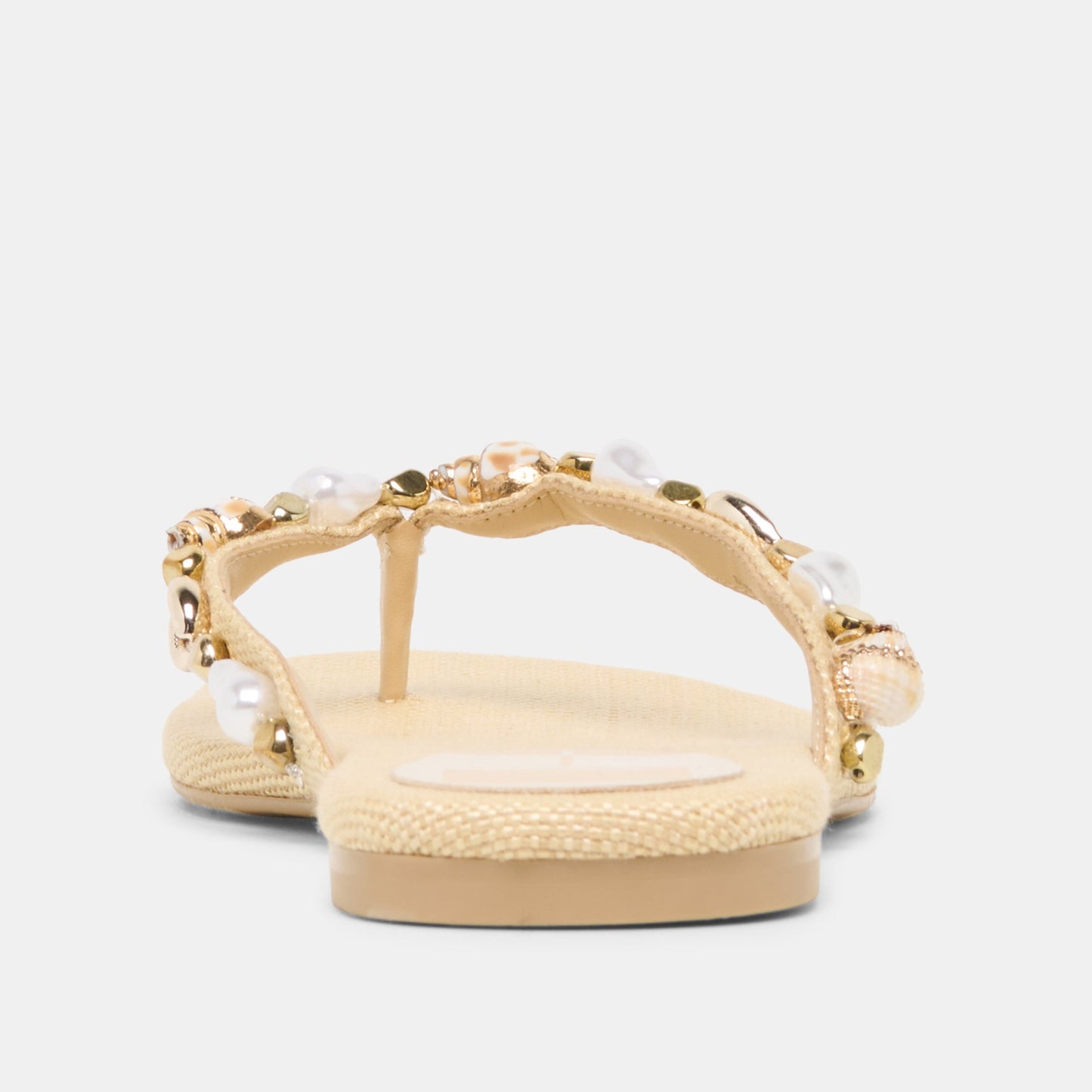 Dolce Vita KYSHA Lt Natural Raffia Shell Flip-Flop Sandals