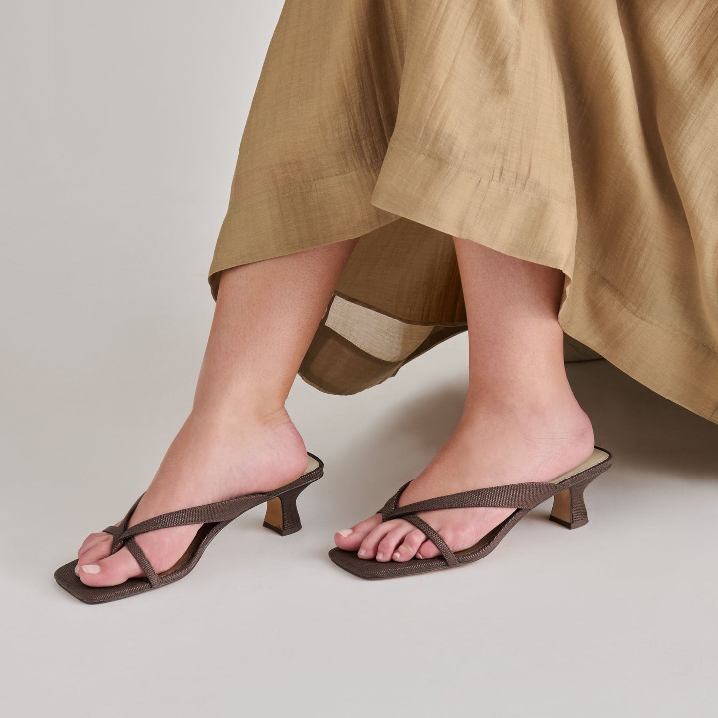 Dolce Vita Brevel Chocolate Raffia Heels