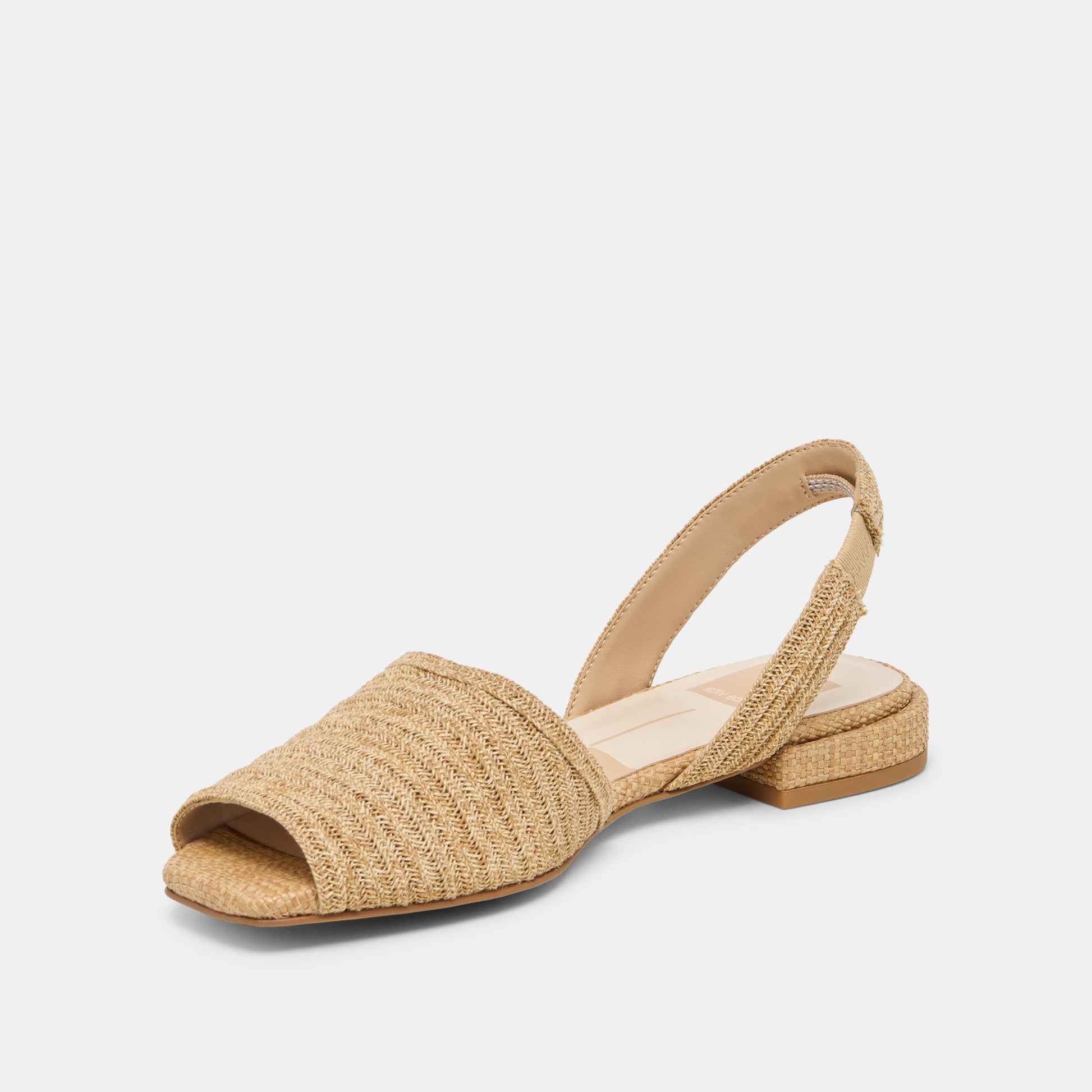 Dolce Vita MARZY Natural Raffia Slingback Peep-Toe Sandals