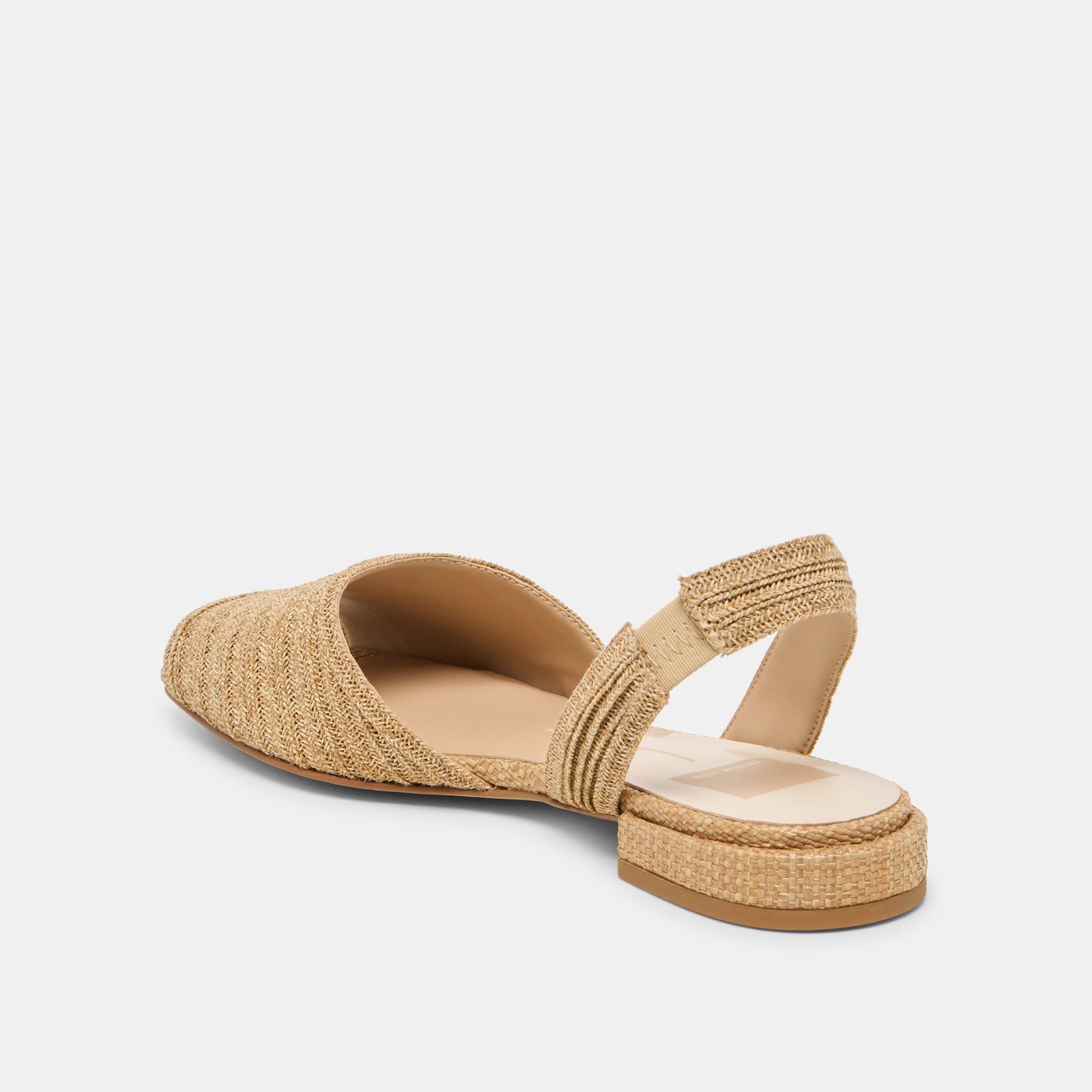 Dolce Vita MARZY Natural Raffia Slingback Peep-Toe Sandals