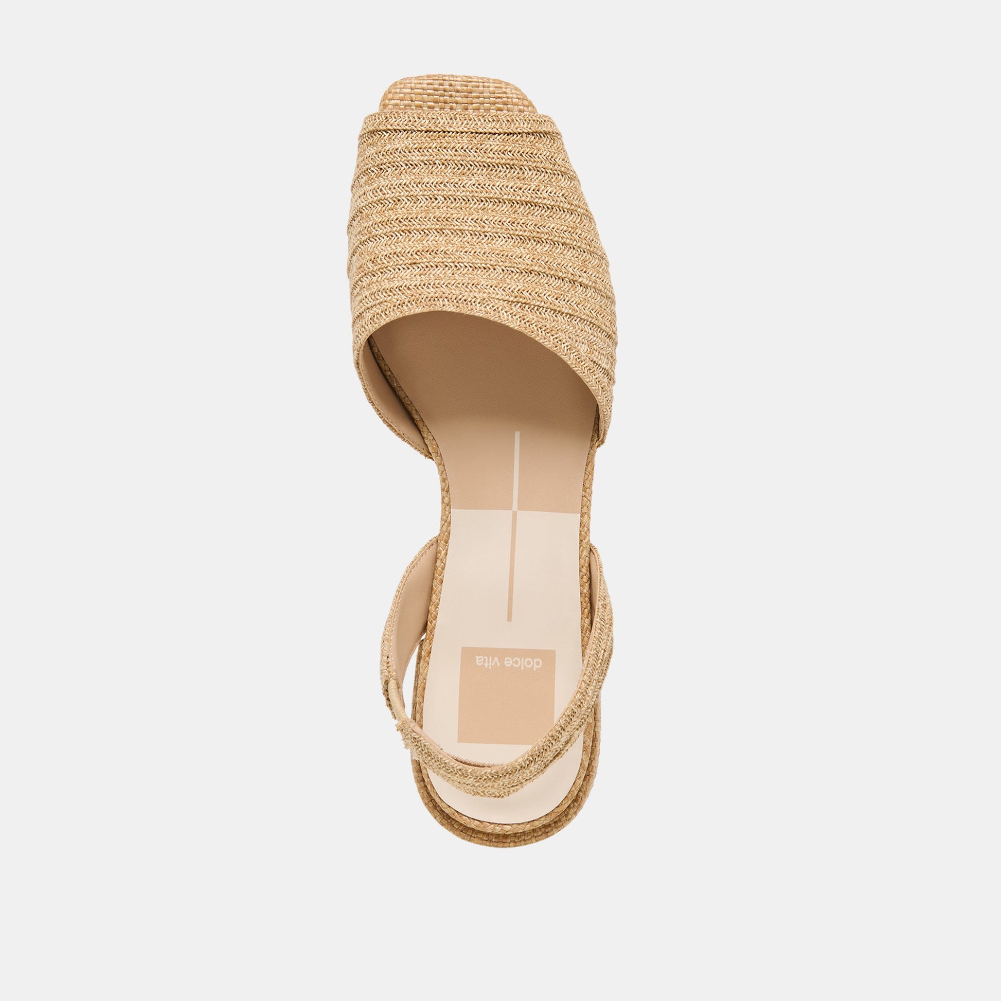 Dolce Vita MARZY Natural Raffia Slingback Peep-Toe Sandals