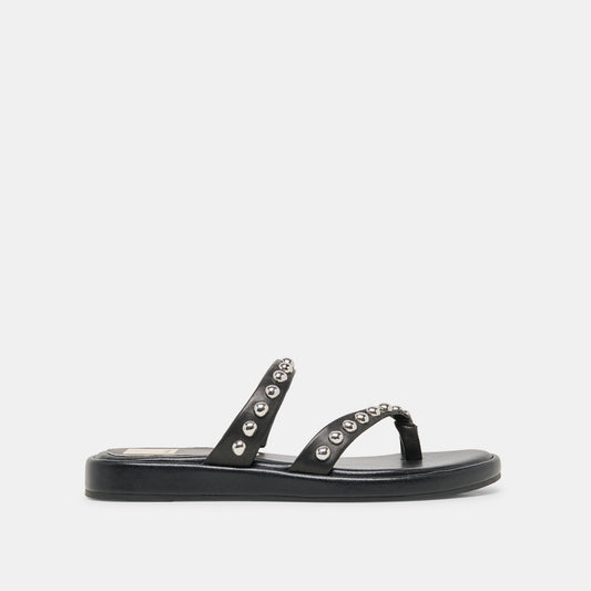 Dolce Vita Amary Stud Black Leather Sandals