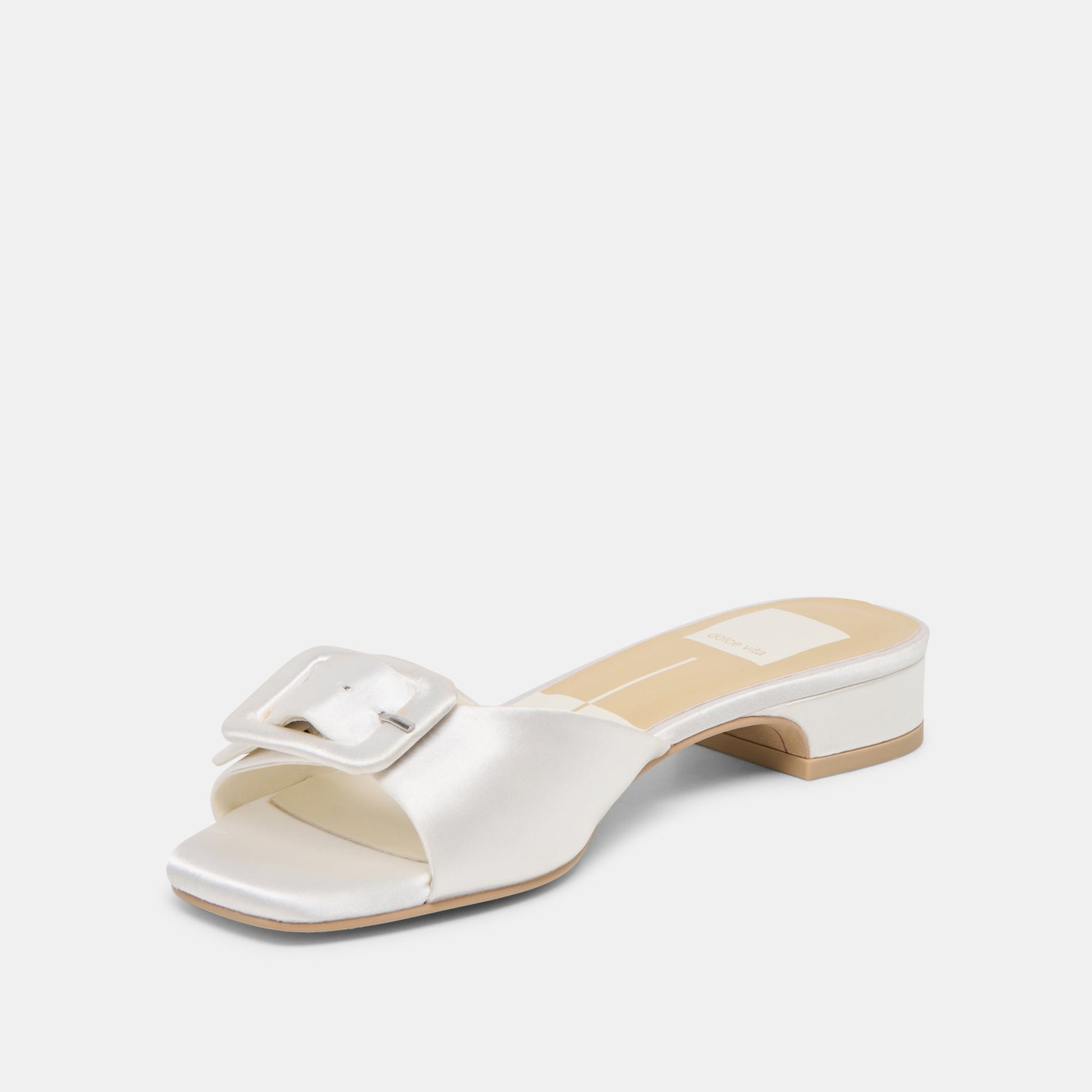 Dolce Vita Edina True White Satin Sandals
