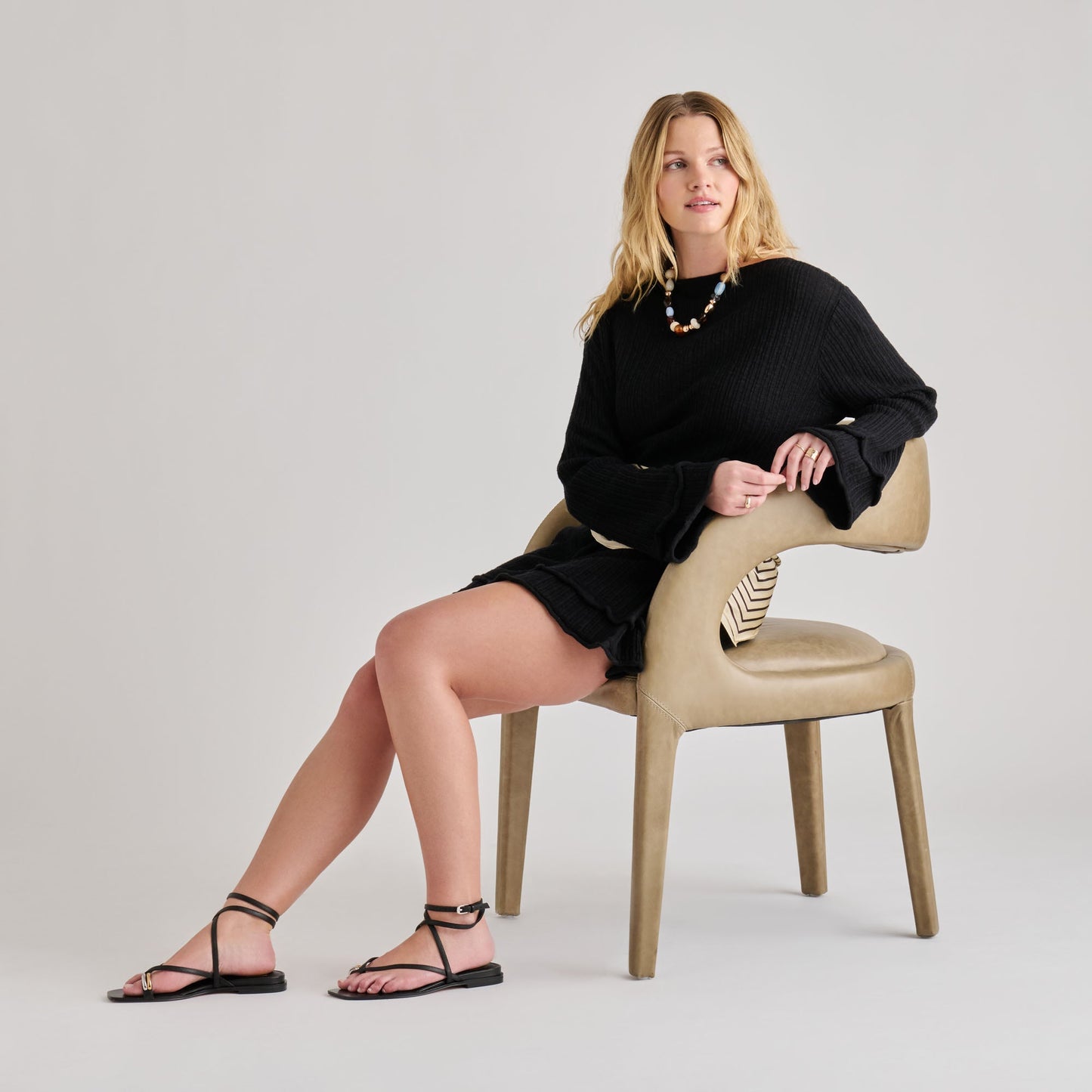 Dolce Vita Tyrice Black Leather Sandals