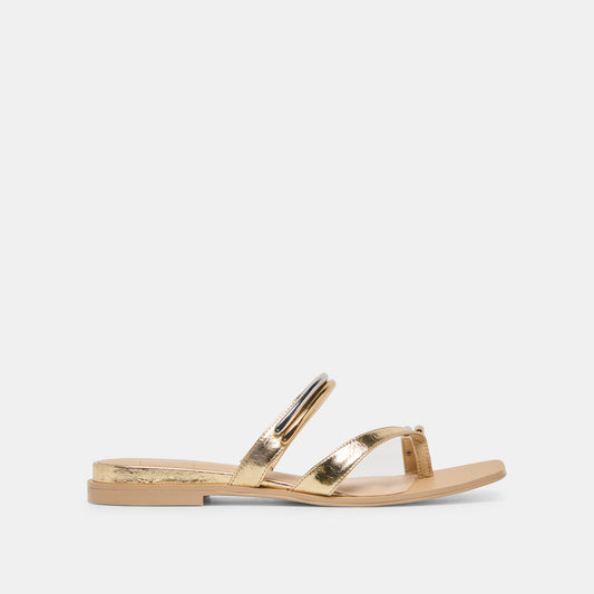 Dolce Vita Tarina Gold Leather Sandals