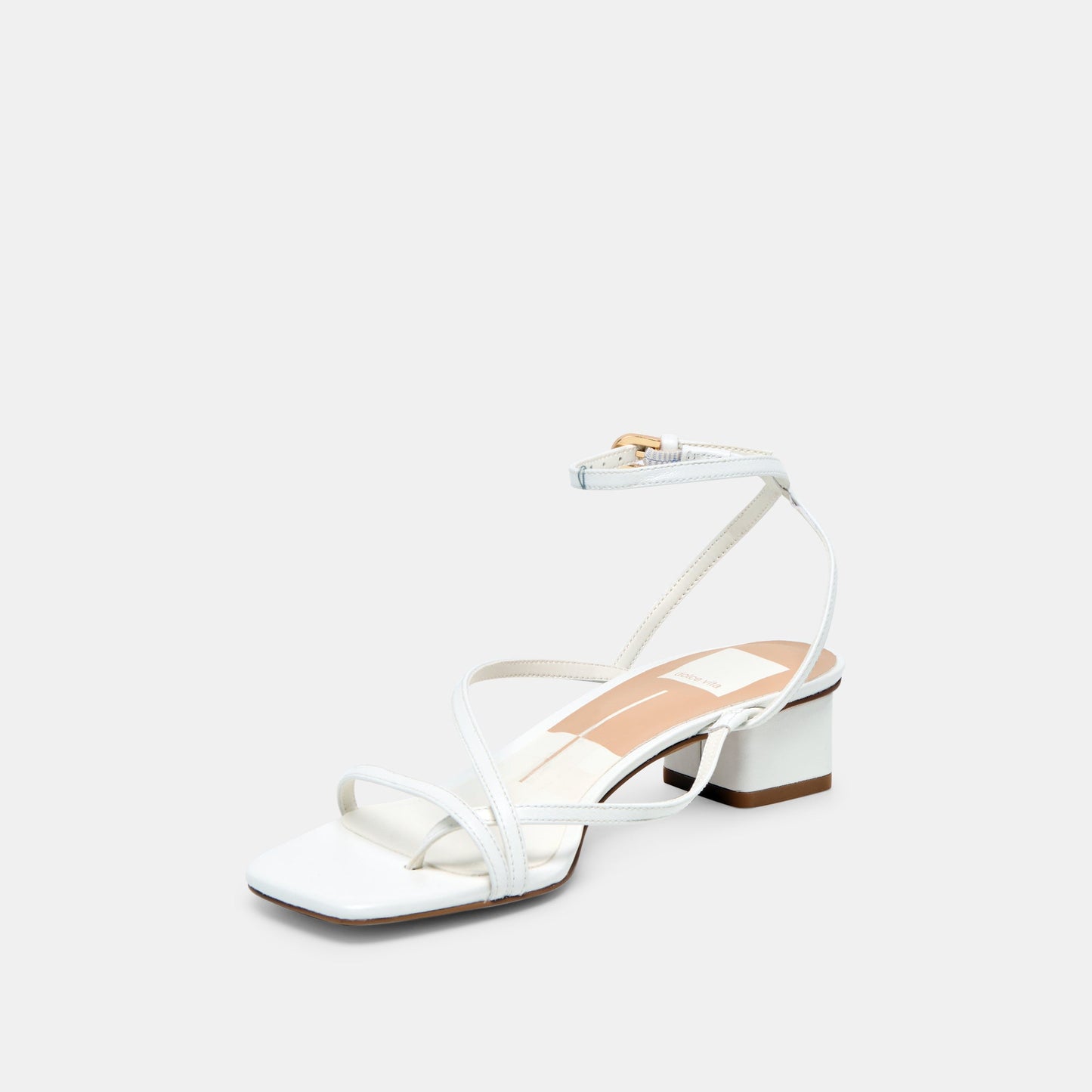 Dolce Vita Karlos Wide True White Leather Sandals