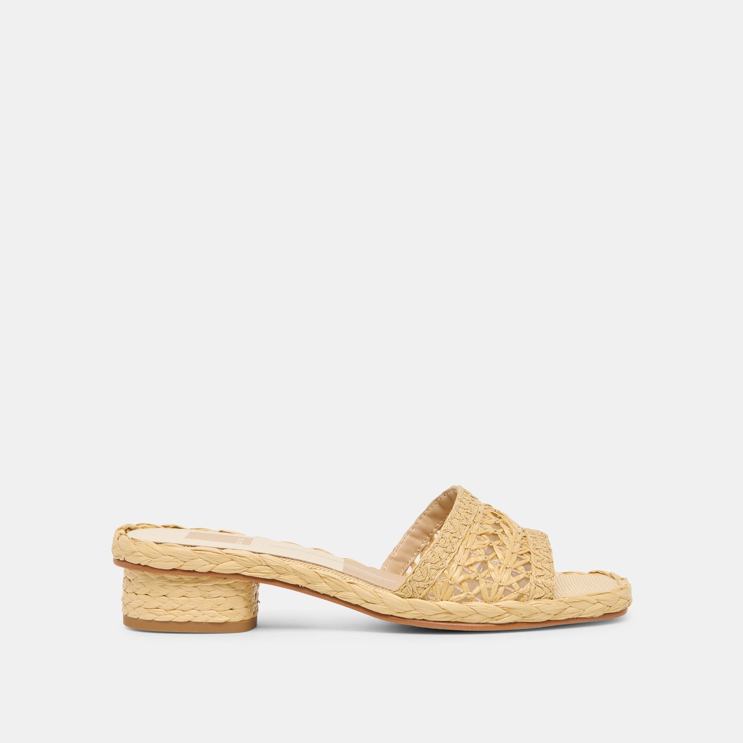 Dolce Vita Dixi Wide Lt Natural Cross Hatch Raffia Sandals