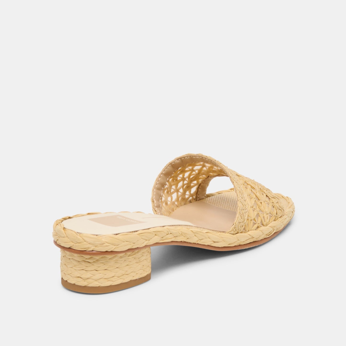 Dolce Vita Dixi Wide Lt Natural Cross Hatch Raffia Sandals