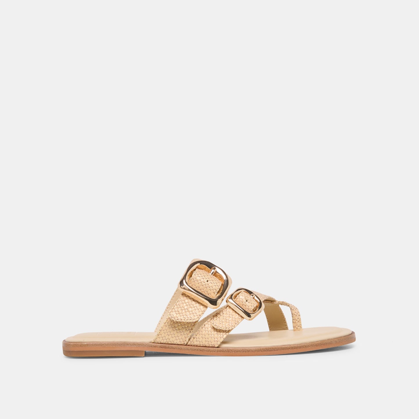 Dolce Vita SHORE Sand Raffia Flip-Flop Buckled Sandals