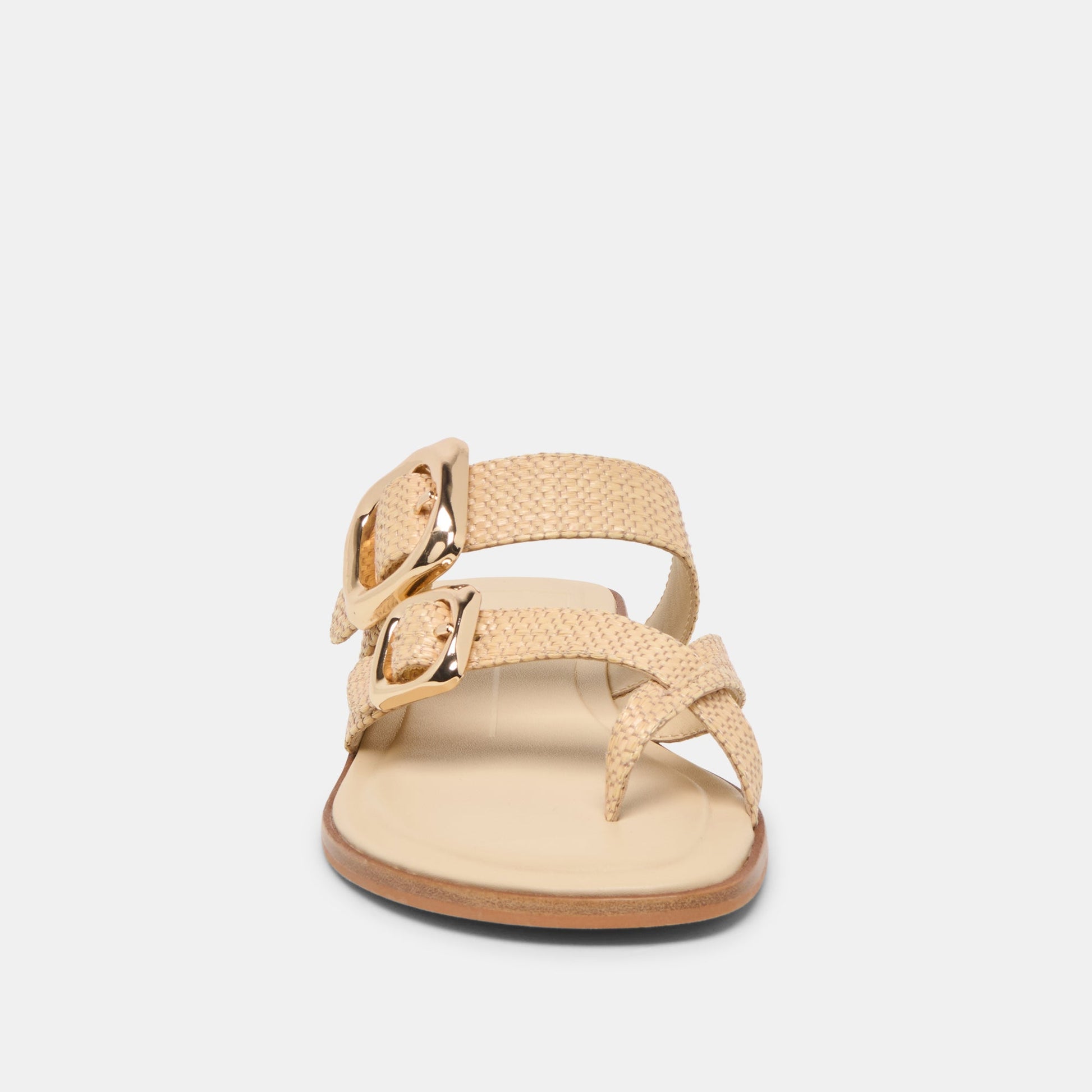 Dolce Vita SHORE Sand Raffia Flip-Flop Buckled Sandals