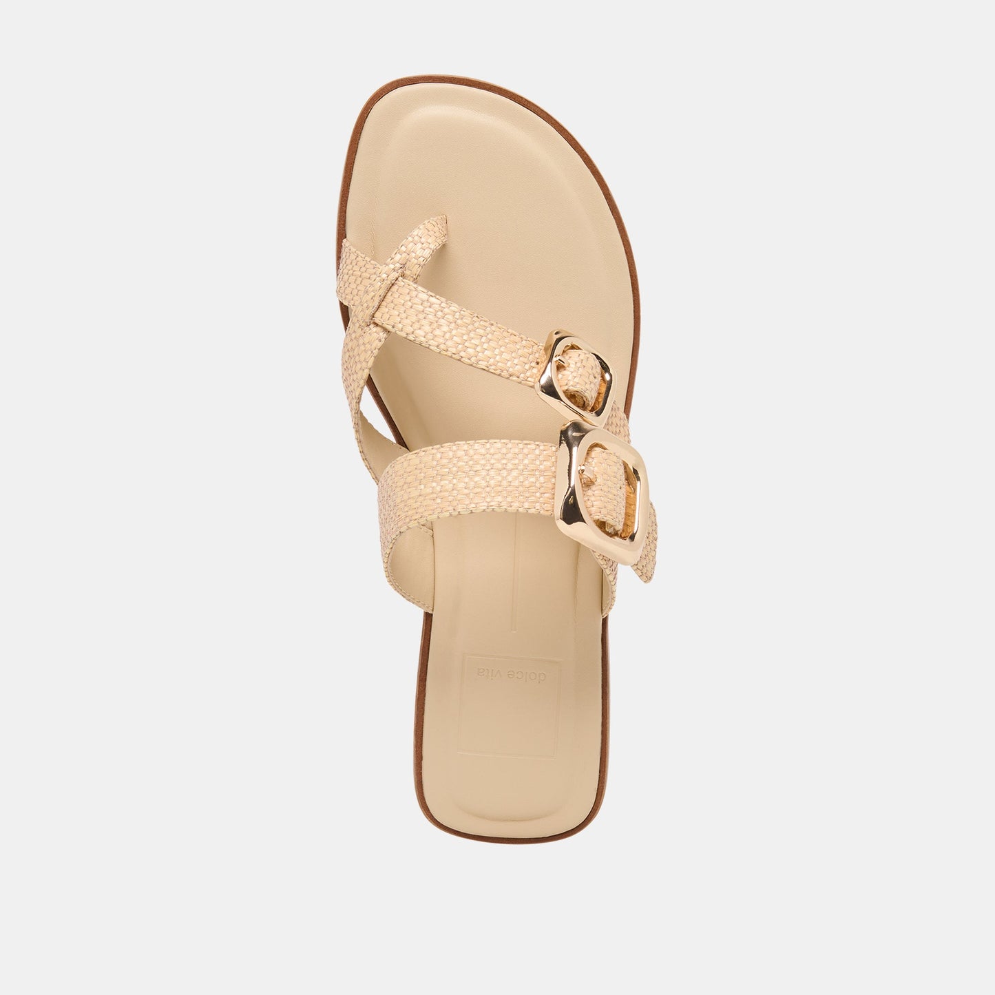 Dolce Vita SHORE Sand Raffia Flip-Flop Buckled Sandals