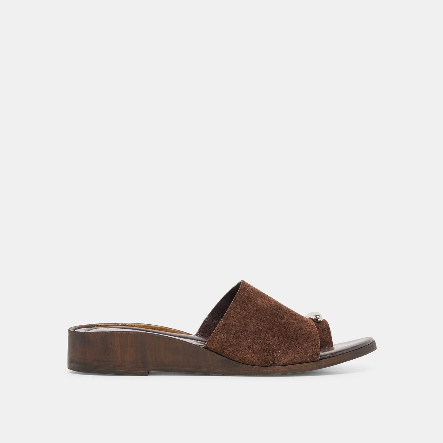 Dolce Vita MOXY Dk Brown Suede Metal Detail Open-Toe Sandals