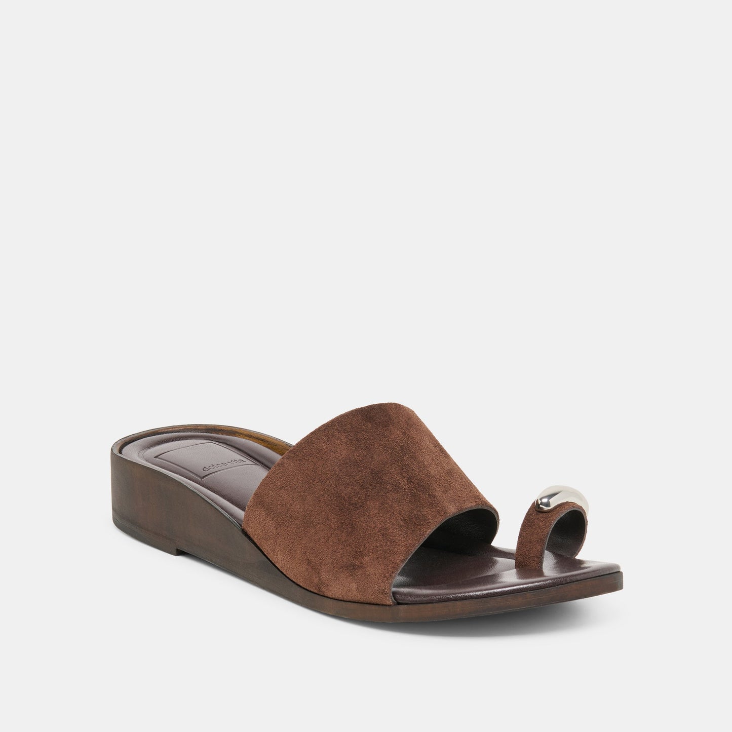 Dolce Vita MOXY Dk Brown Suede Metal Detail Open-Toe Sandals
