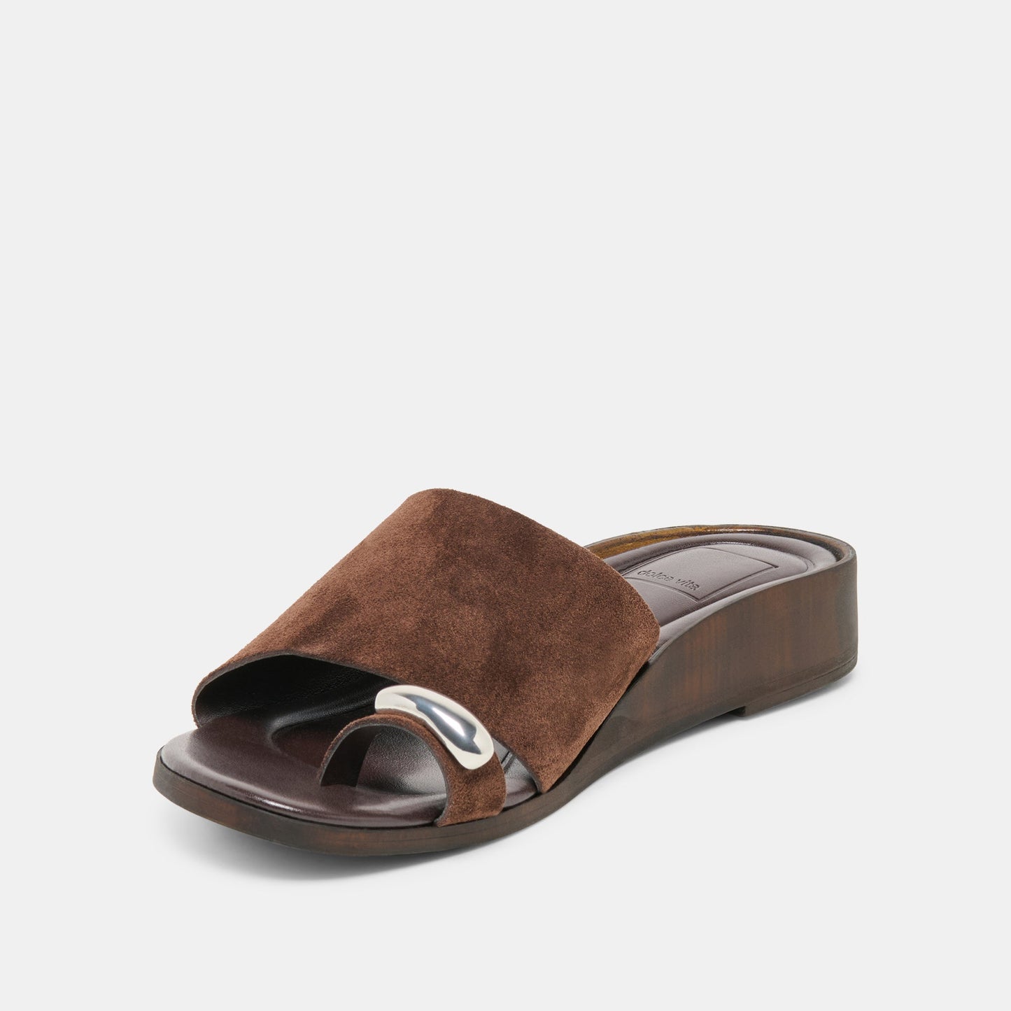 Dolce Vita MOXY Dk Brown Suede Metal Detail Open-Toe Sandals