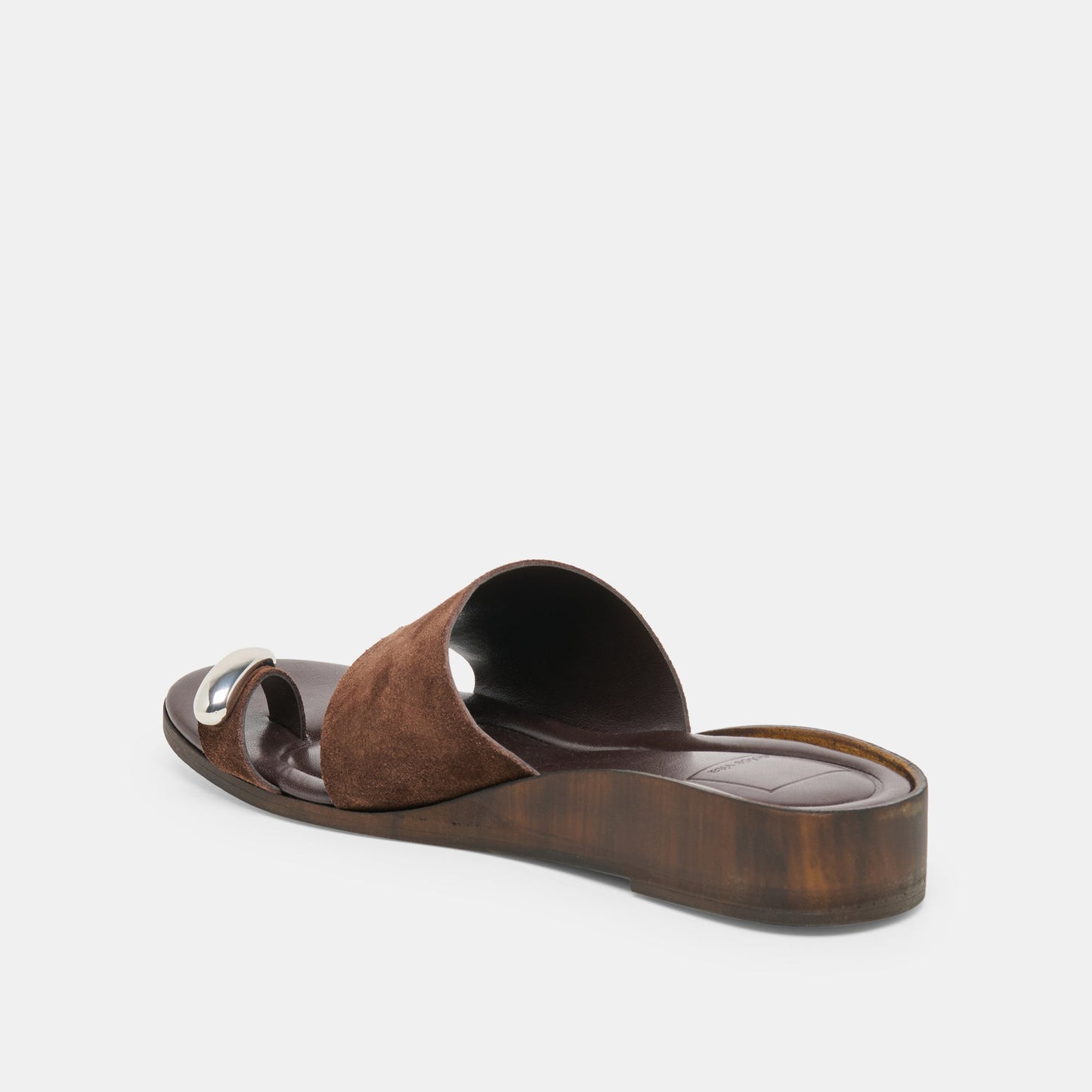Dolce Vita MOXY Dk Brown Suede Metal Detail Open-Toe Sandals