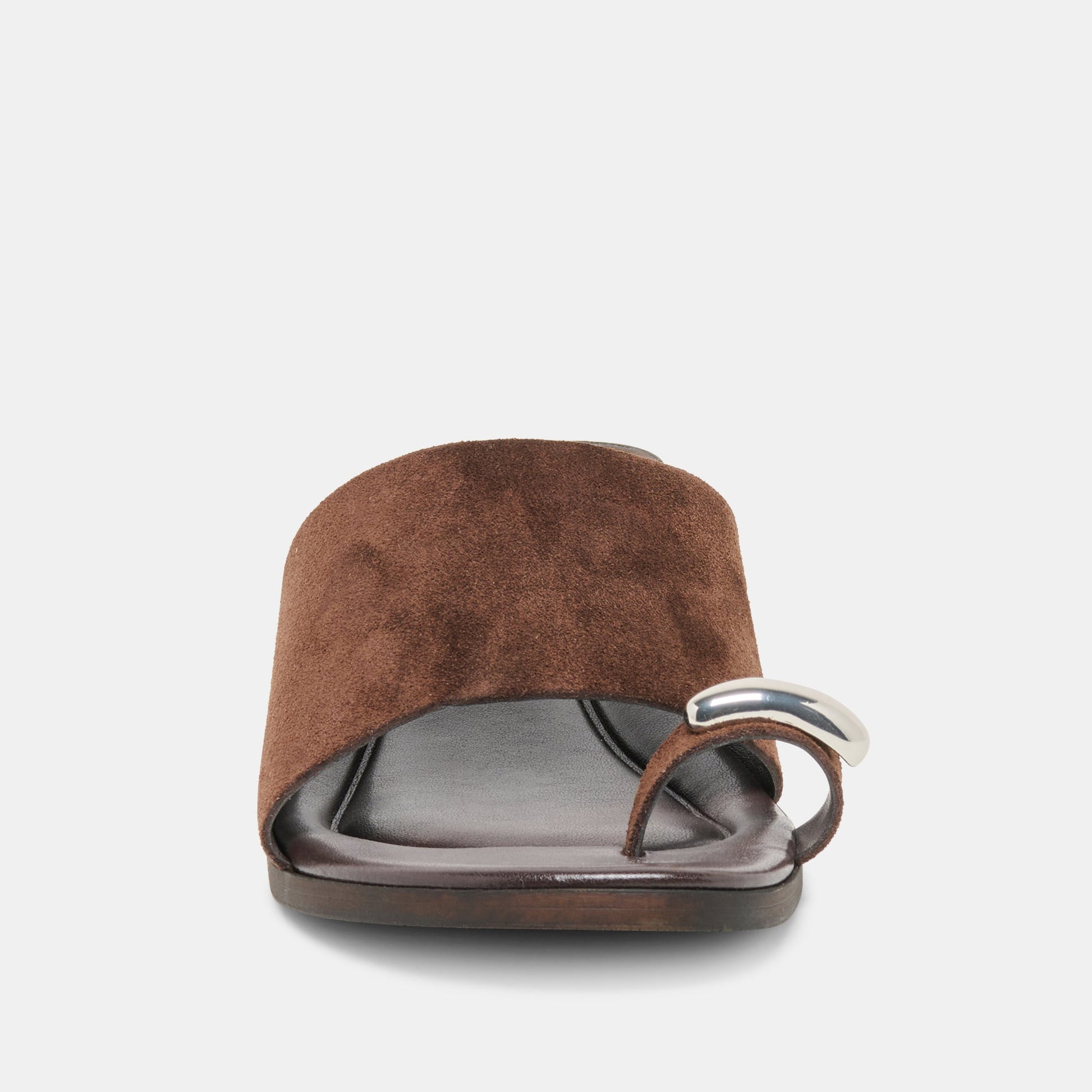 Dolce Vita MOXY Dk Brown Suede Metal Detail Open-Toe Sandals