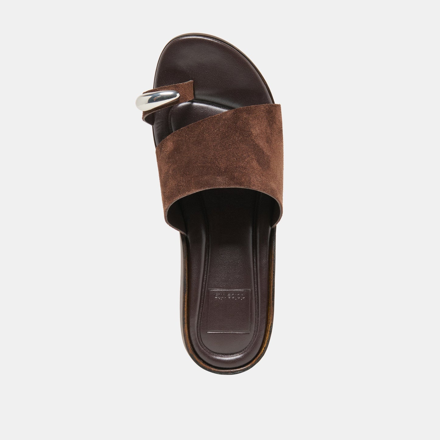 Dolce Vita MOXY Dk Brown Suede Metal Detail Open-Toe Sandals