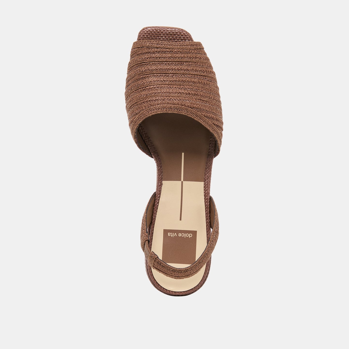 Dolce Vita MARZY Cocoa Raffia Slingback Peep-Toe Sandals
