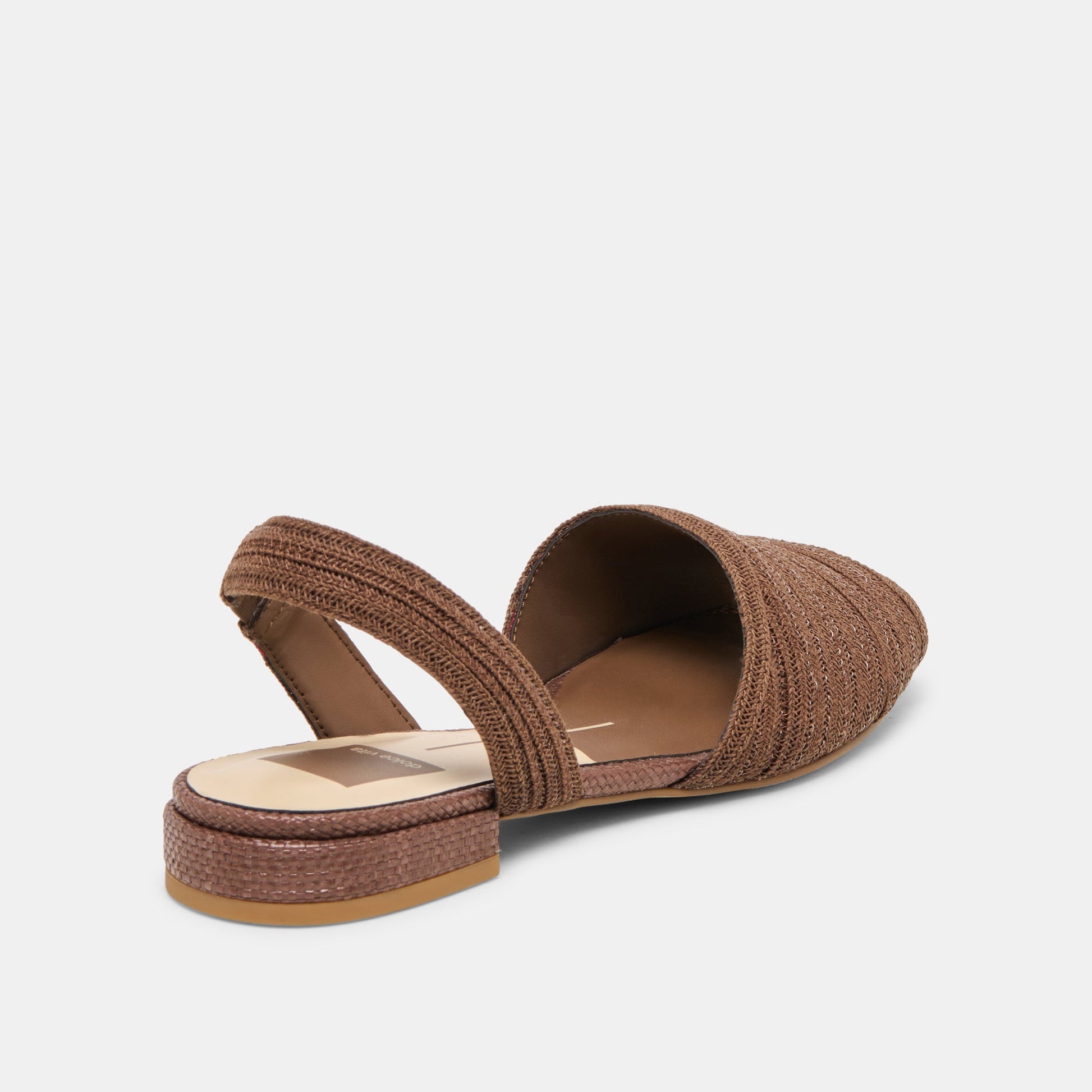 Dolce Vita MARZY Cocoa Raffia Slingback Peep-Toe Sandals